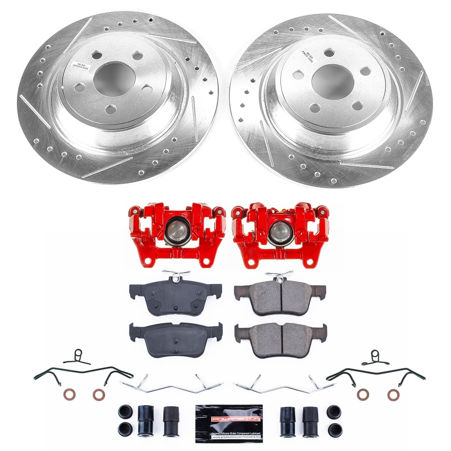 Power Stop - KC7144B - Rear - Disc Brake Pad/Caliper and Rotor Kit image 1