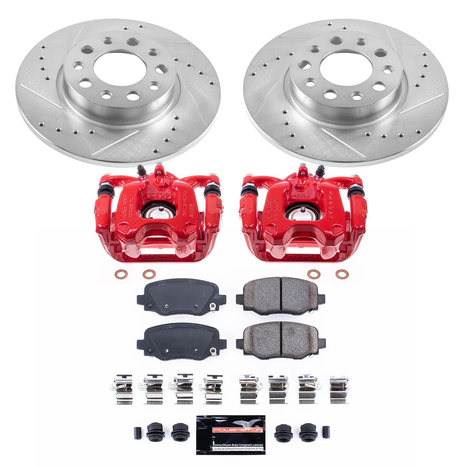 Power Stop - KC7301 - Rear - Disc Brake Pad/Caliper and Rotor Kit image 1