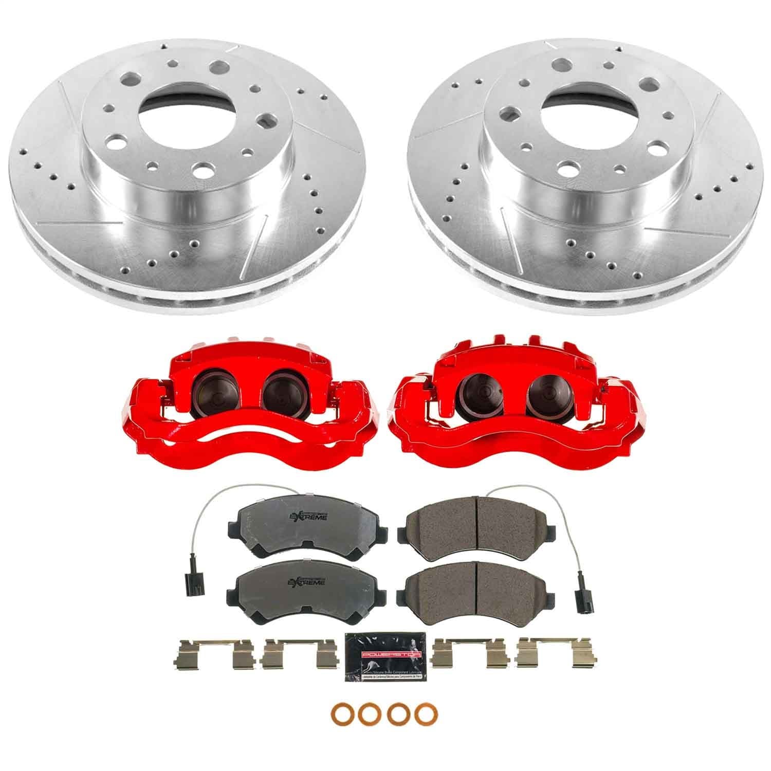 Power Stop - KC7303-36 - Front - Disc Brake Pad/Caliper and Rotor Kit image 1