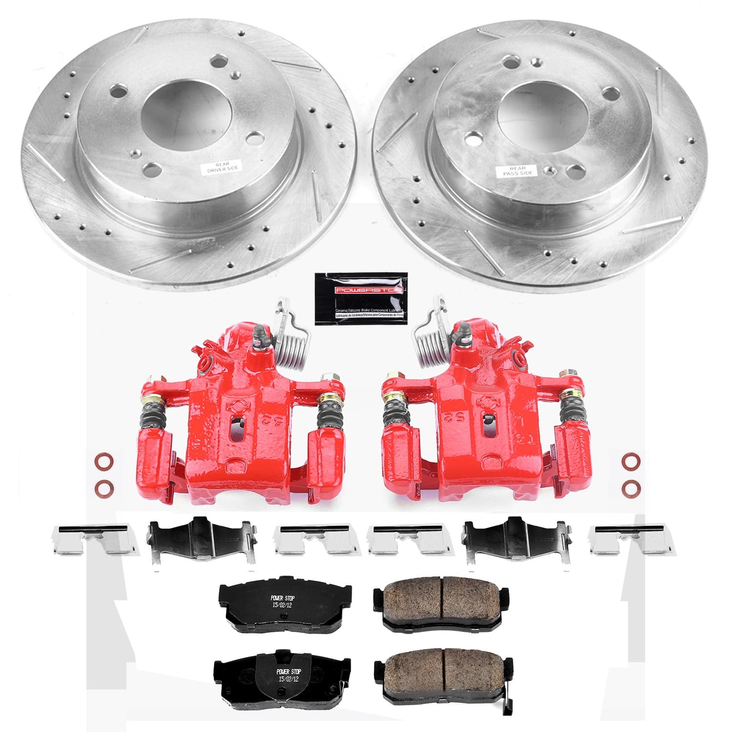 Power Stop - KC740 - Rear - Disc Brake Pad/Caliper and Rotor Kit image 1