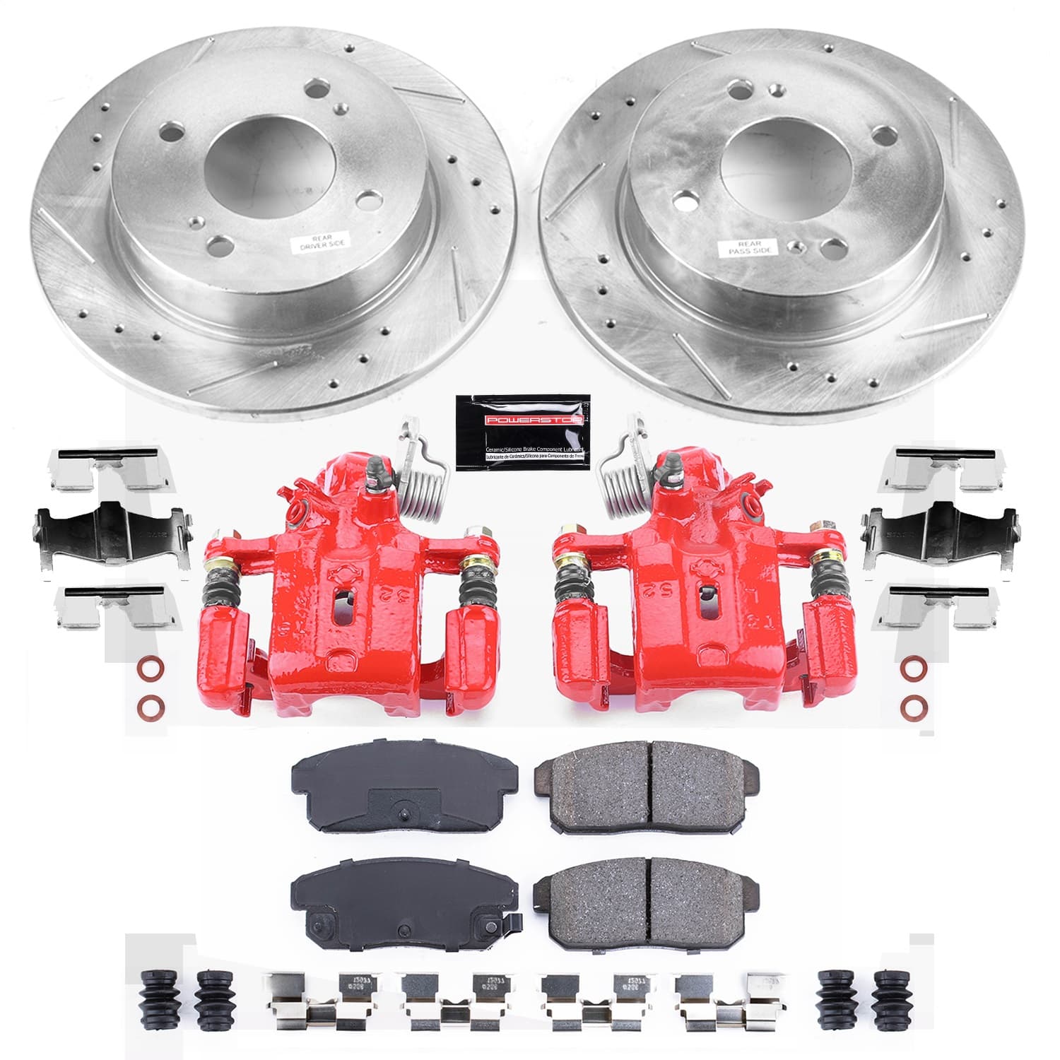 Power Stop - KC741 - Rear - Disc Brake Pad/Caliper and Rotor Kit image 1