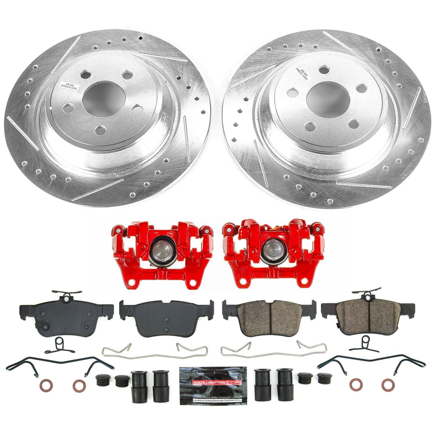 Power Stop - KC7417A - Rear - Disc Brake Pad/Caliper and Rotor Kit image 1