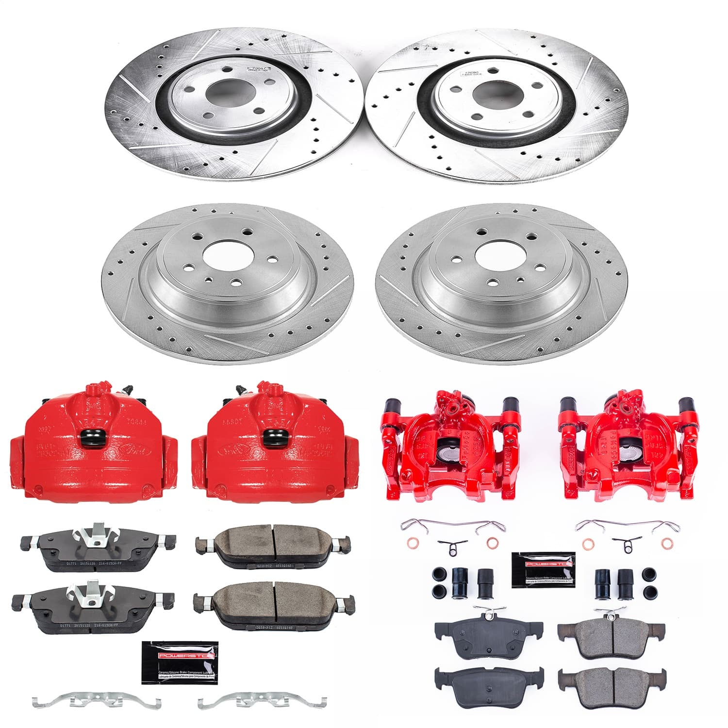Power Stop - KC7418 - Front and Rear - Disc Brake Pad and Rotor Kit image 1