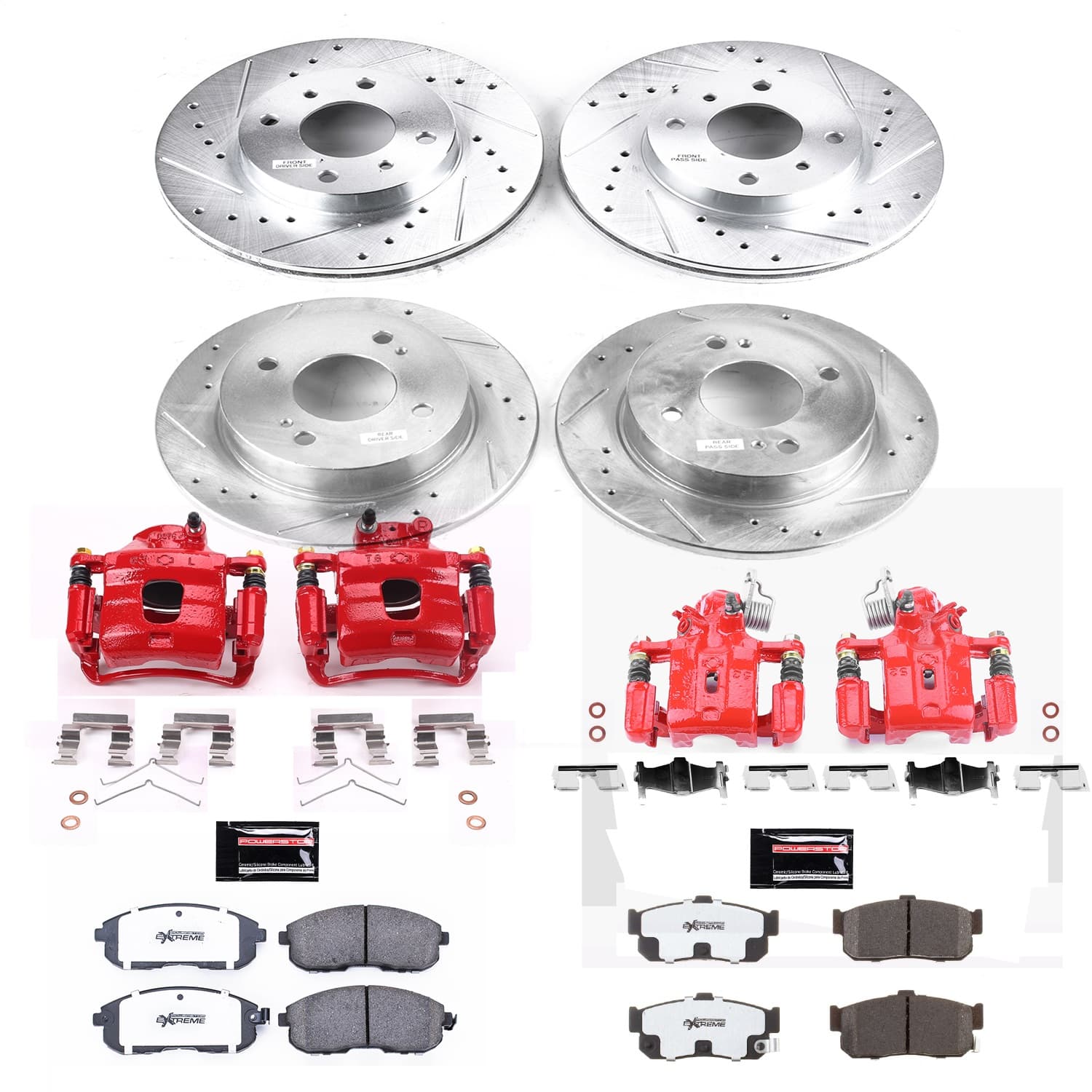 Power Stop - KC750-26 - Front and Rear - Disc Brake Pad/Caliper and Rotor Kit image 1