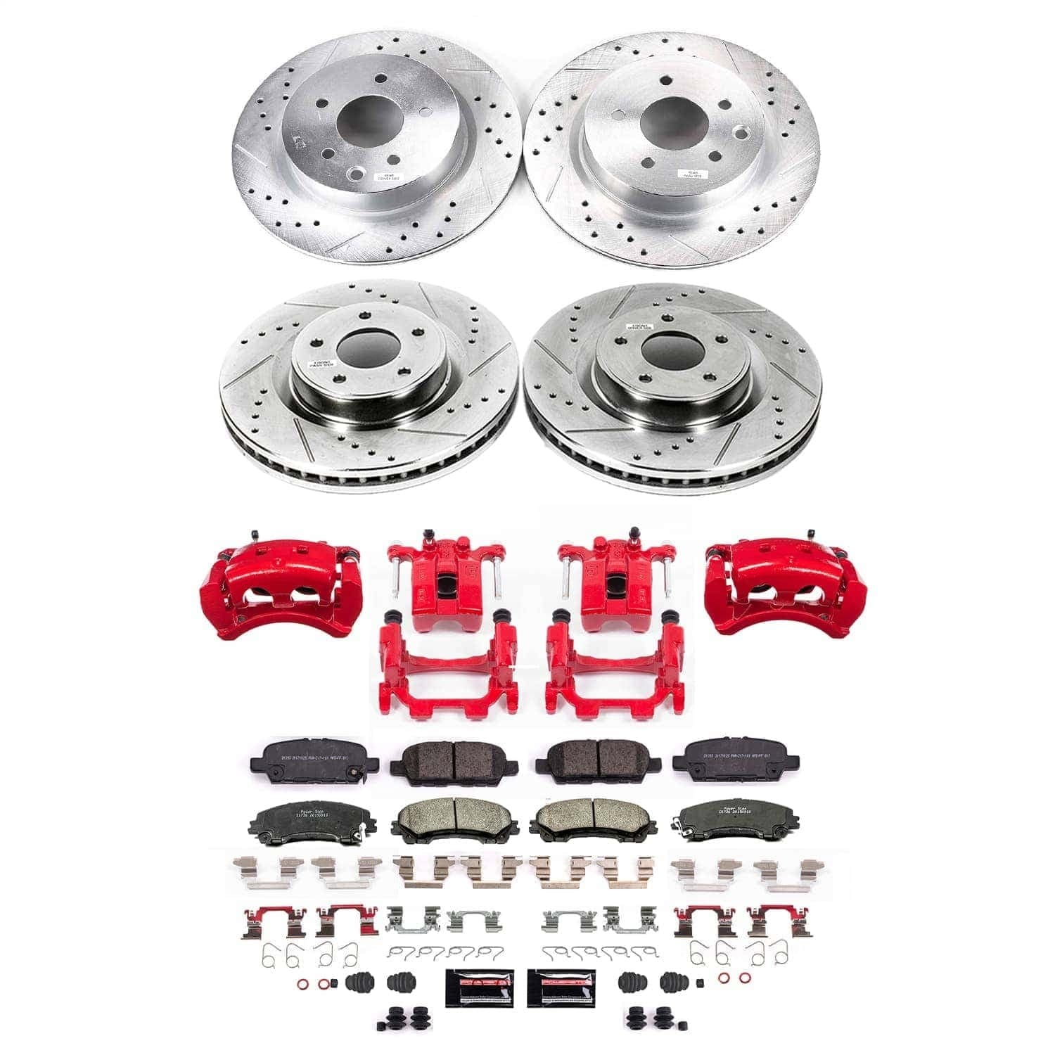 Power Stop - KC7584A - Front and Rear - Disc Brake Pad and Rotor Kit image 1