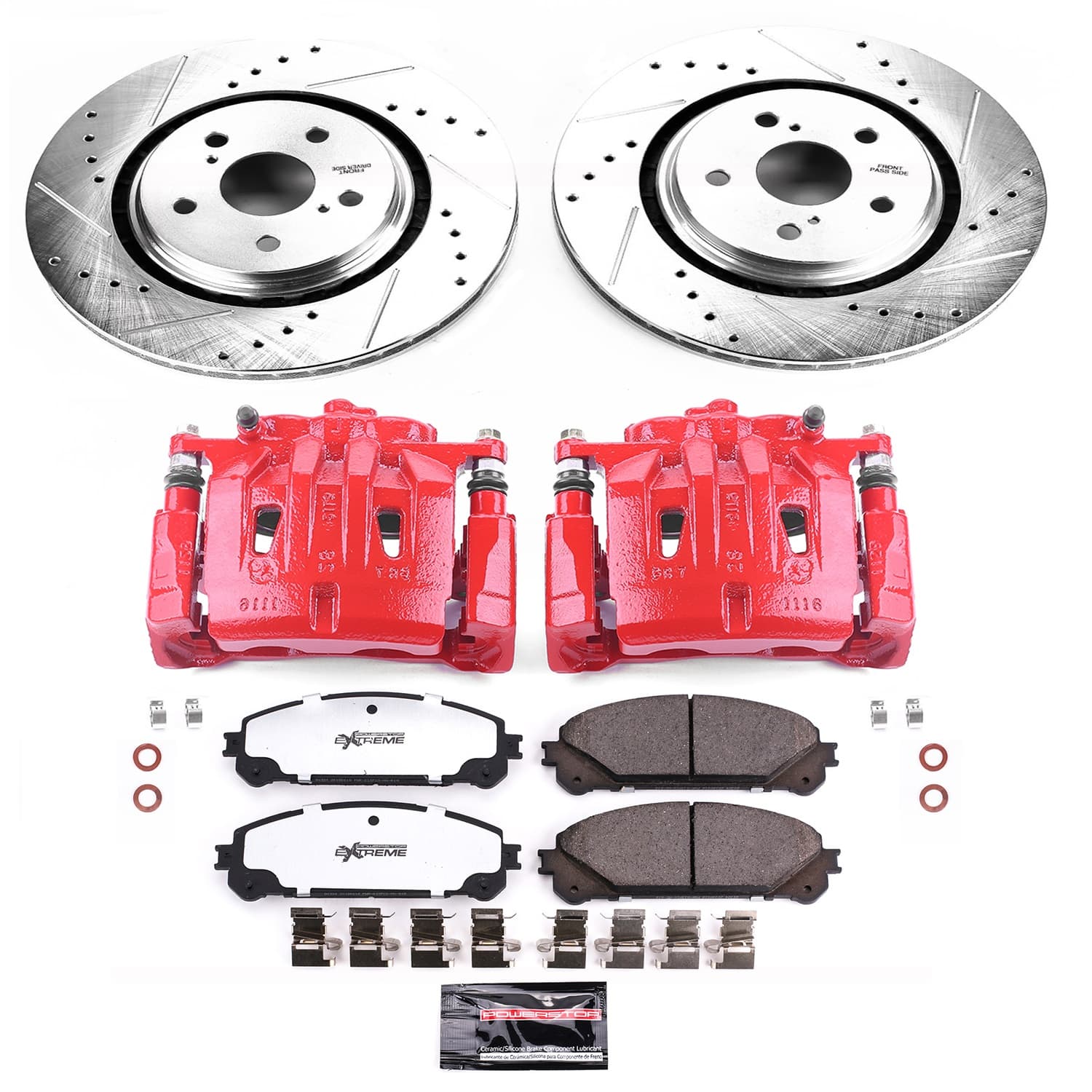 Power Stop - KC7688A-36 - Front - Disc Brake Pad/Caliper and Rotor Kit image 1