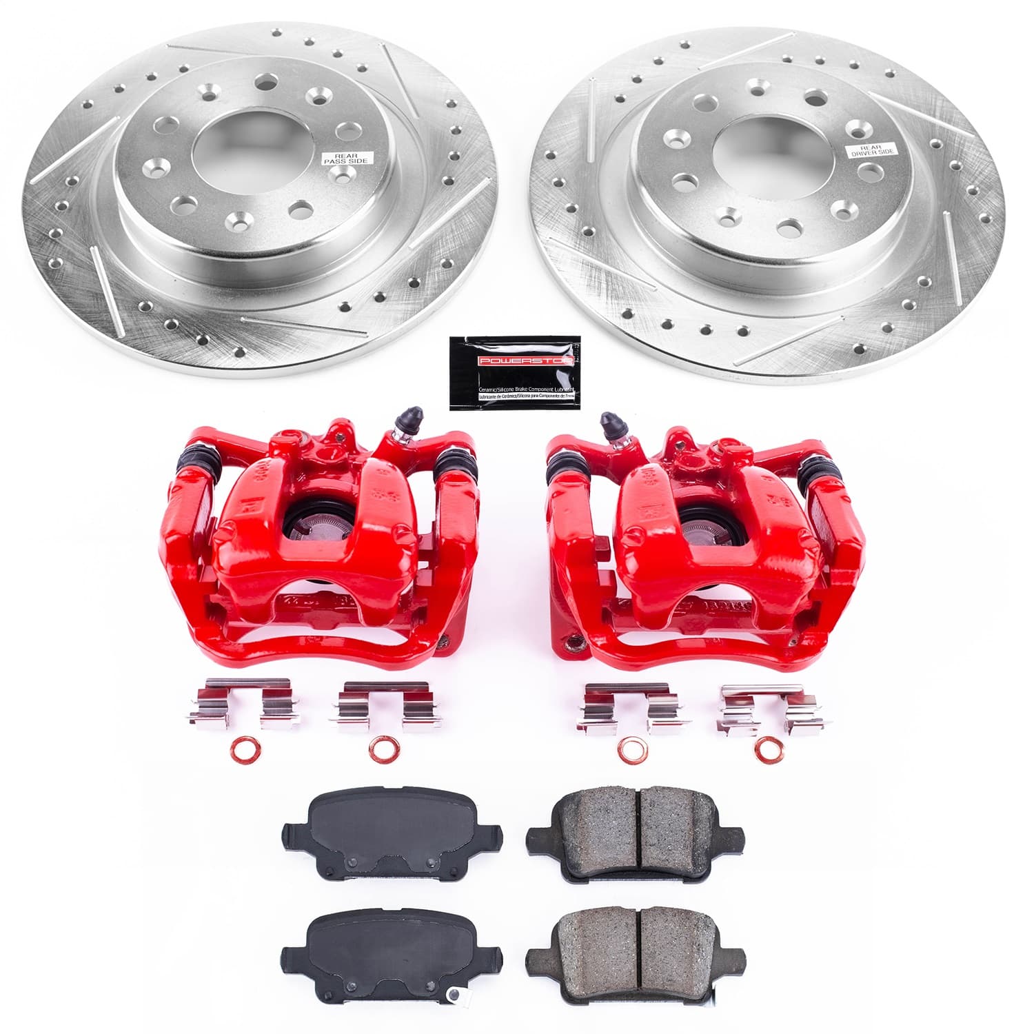 Power Stop - KC7717 - Rear - Disc Brake Pad/Caliper and Rotor Kit image 1