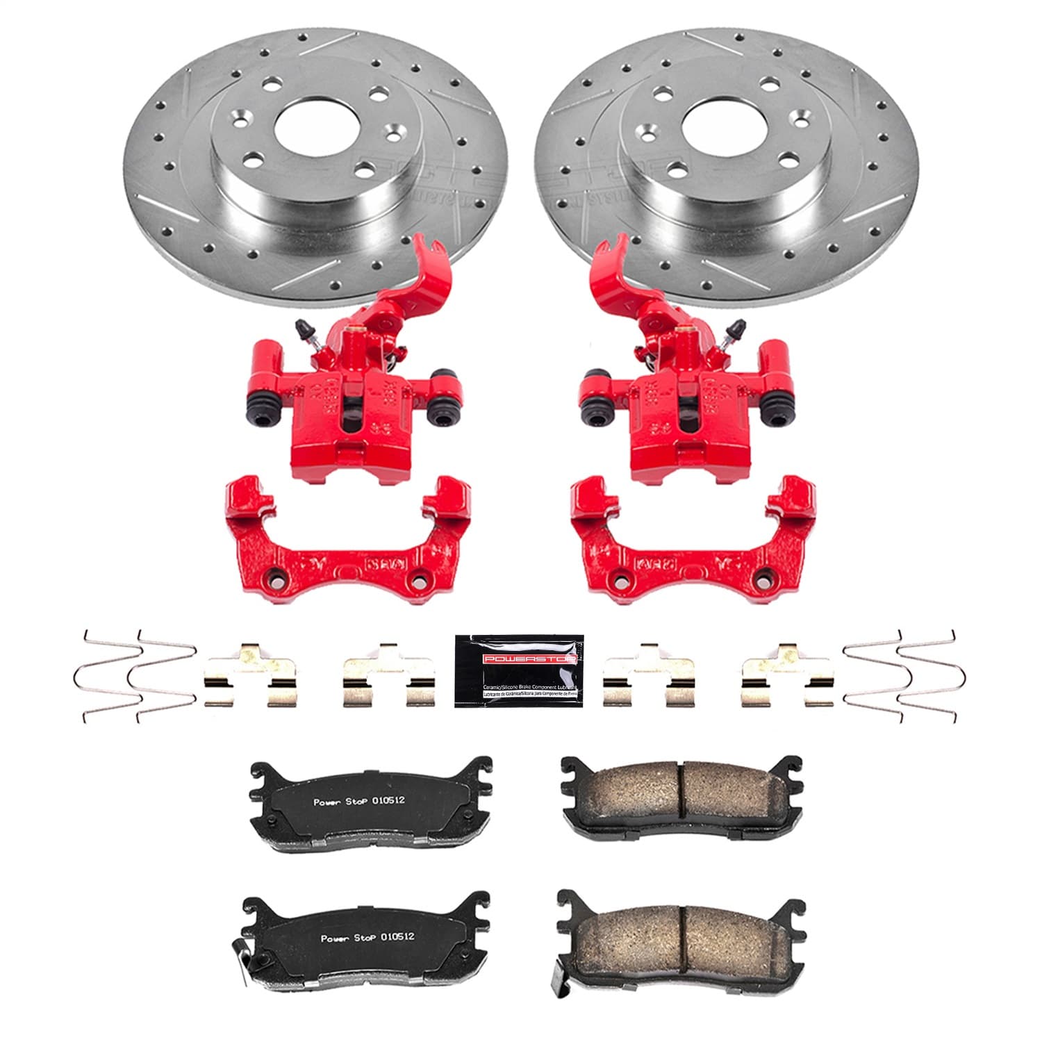 Power Stop - KC772 - Rear - Disc Brake Pad/Caliper and Rotor Kit image 1