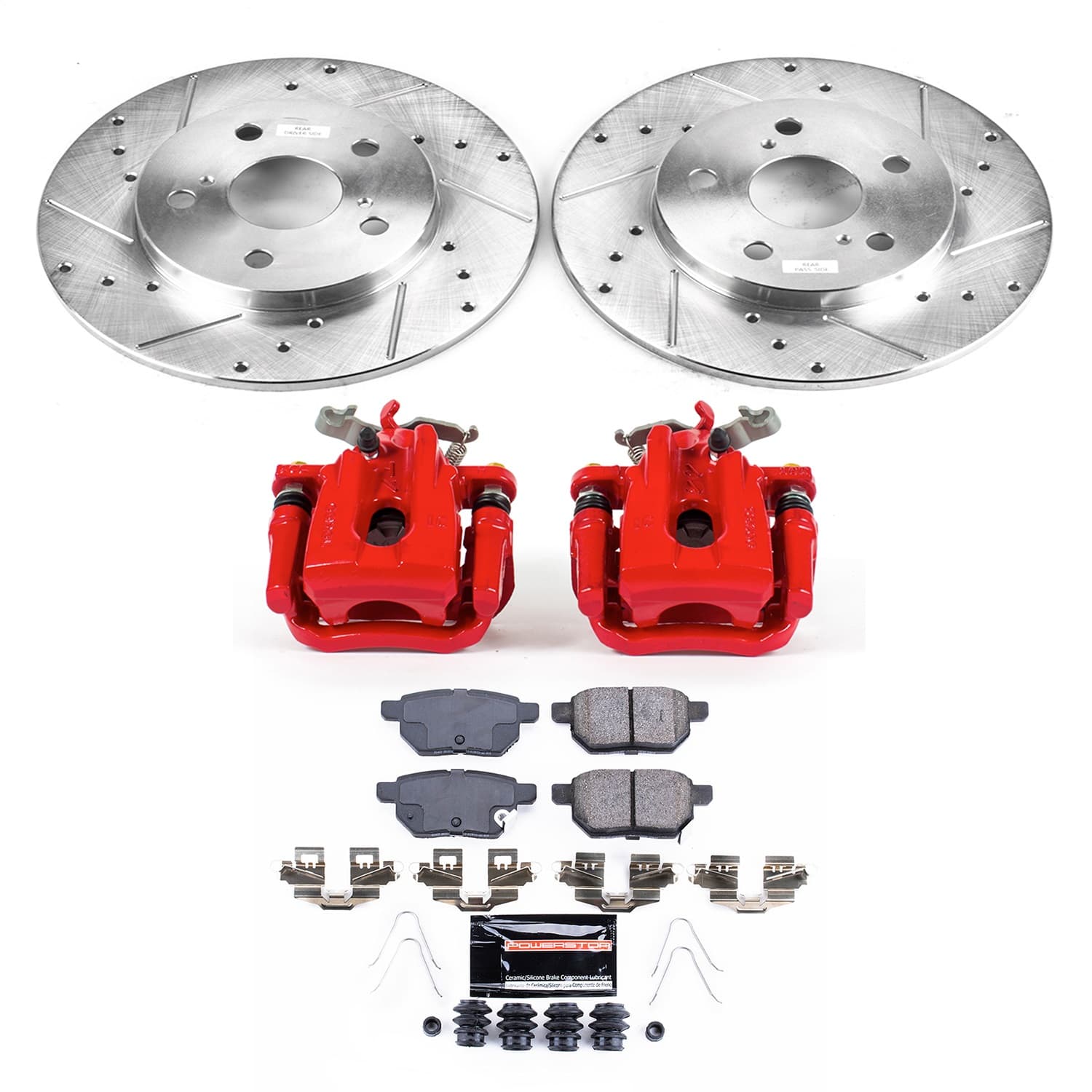 Power Stop - KC7753 - Rear - Disc Brake Pad/Caliper and Rotor Kit image 1