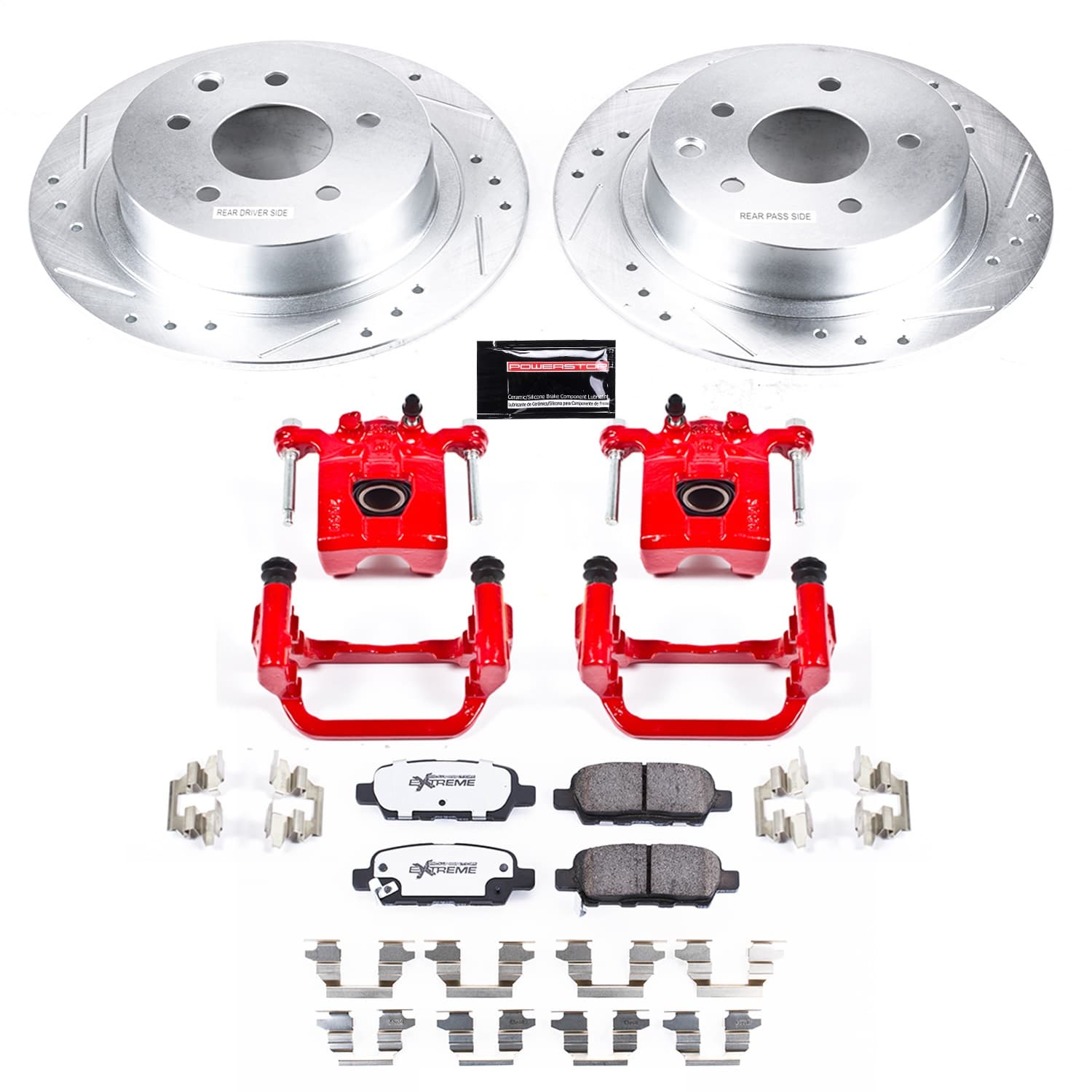 Power Stop - KC7864-26 - Rear - Disc Brake Pad/Caliper and Rotor Kit image 1