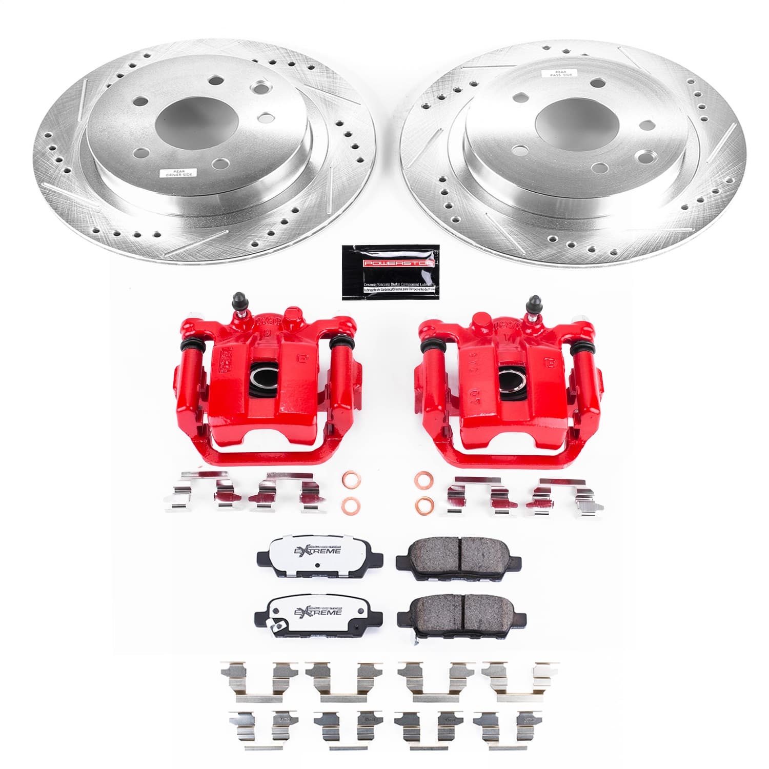 Power Stop - KC7881-26 - Rear - Disc Brake Pad/Caliper and Rotor Kit image 1