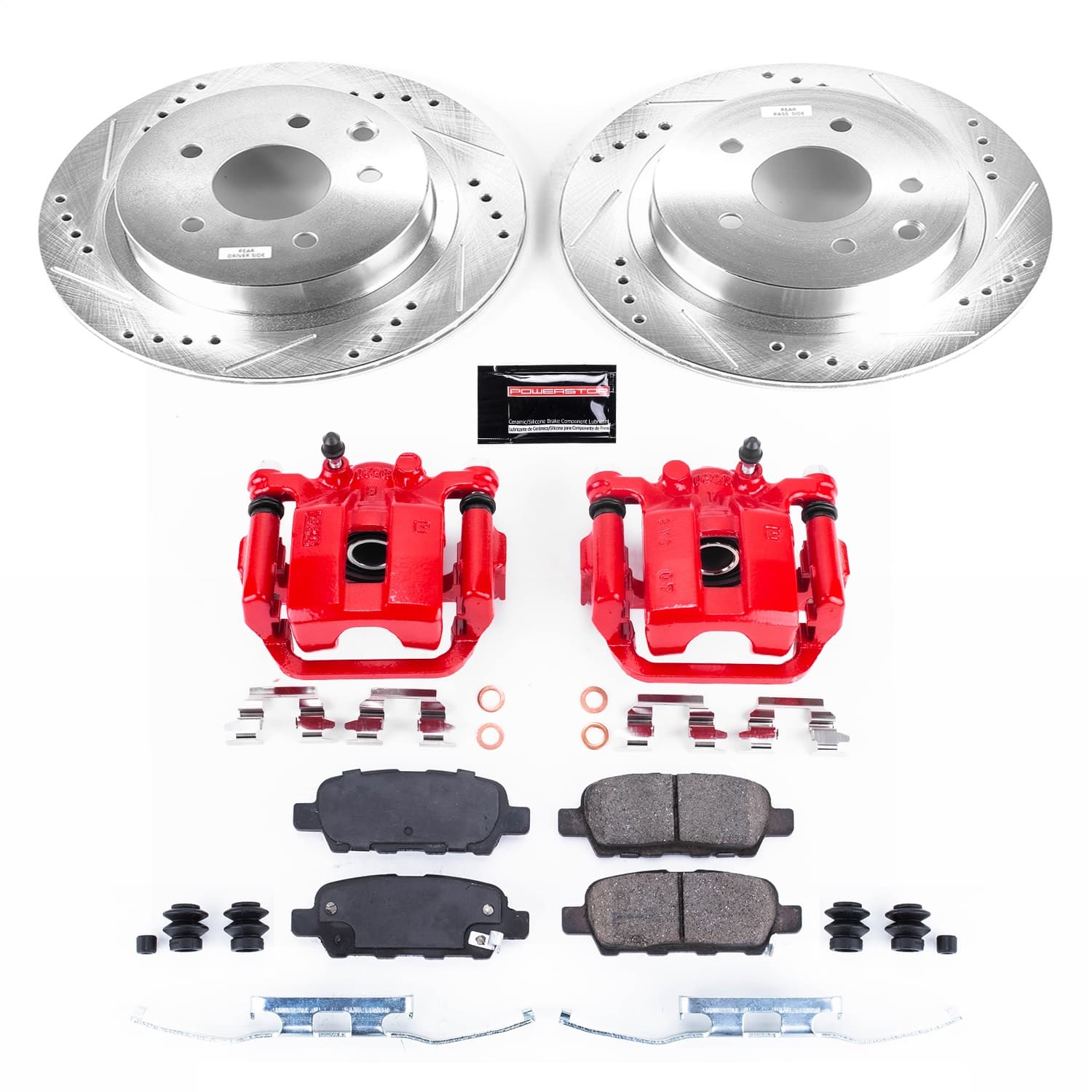 Power Stop - KC7881 - Rear - Disc Brake Pad/Caliper and Rotor Kit image 1