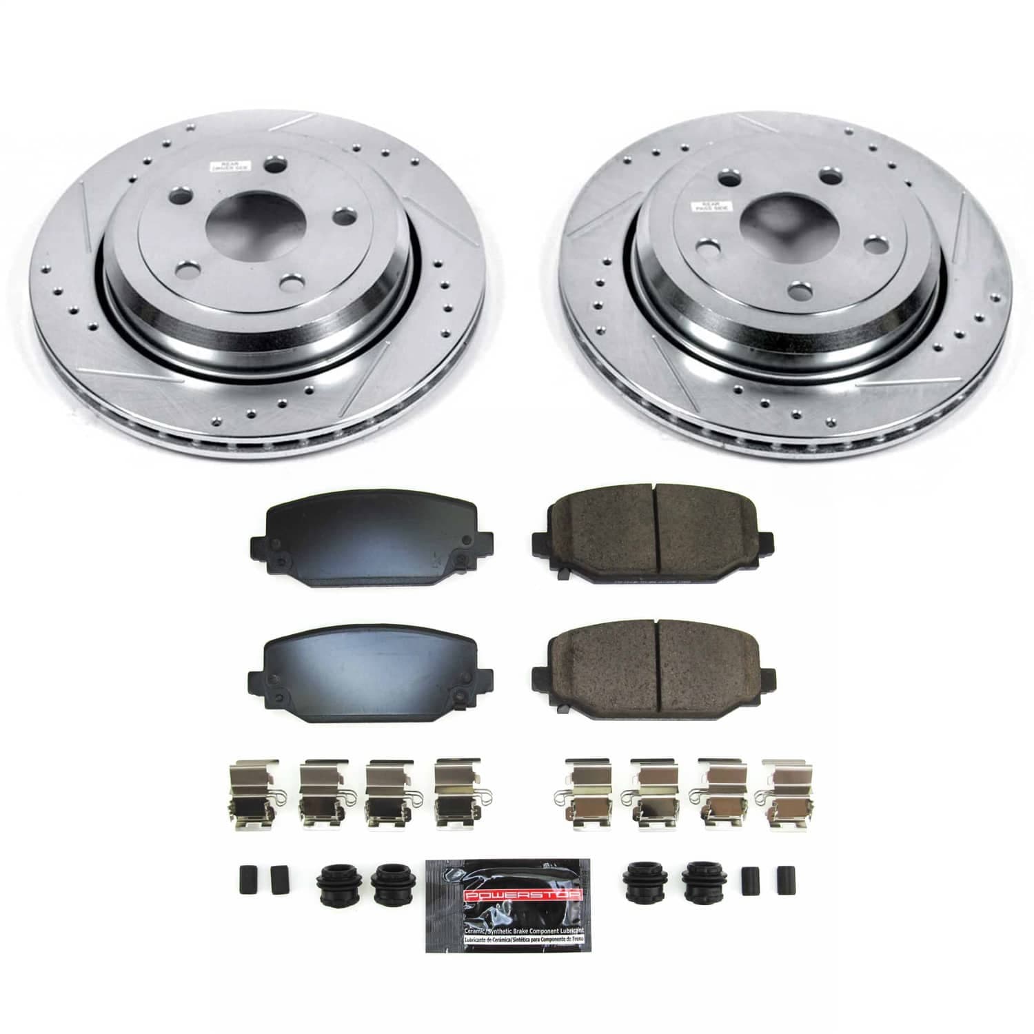 Power Stop - KC8009 - Front and Rear - Disc Brake Pad/Caliper and Rotor Kit image 1