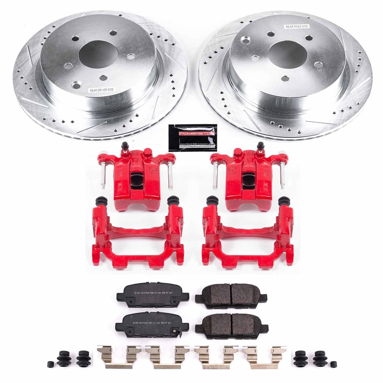 Power Stop - KC8021 - Rear - Disc Brake Pad/Caliper and Rotor Kit image 1