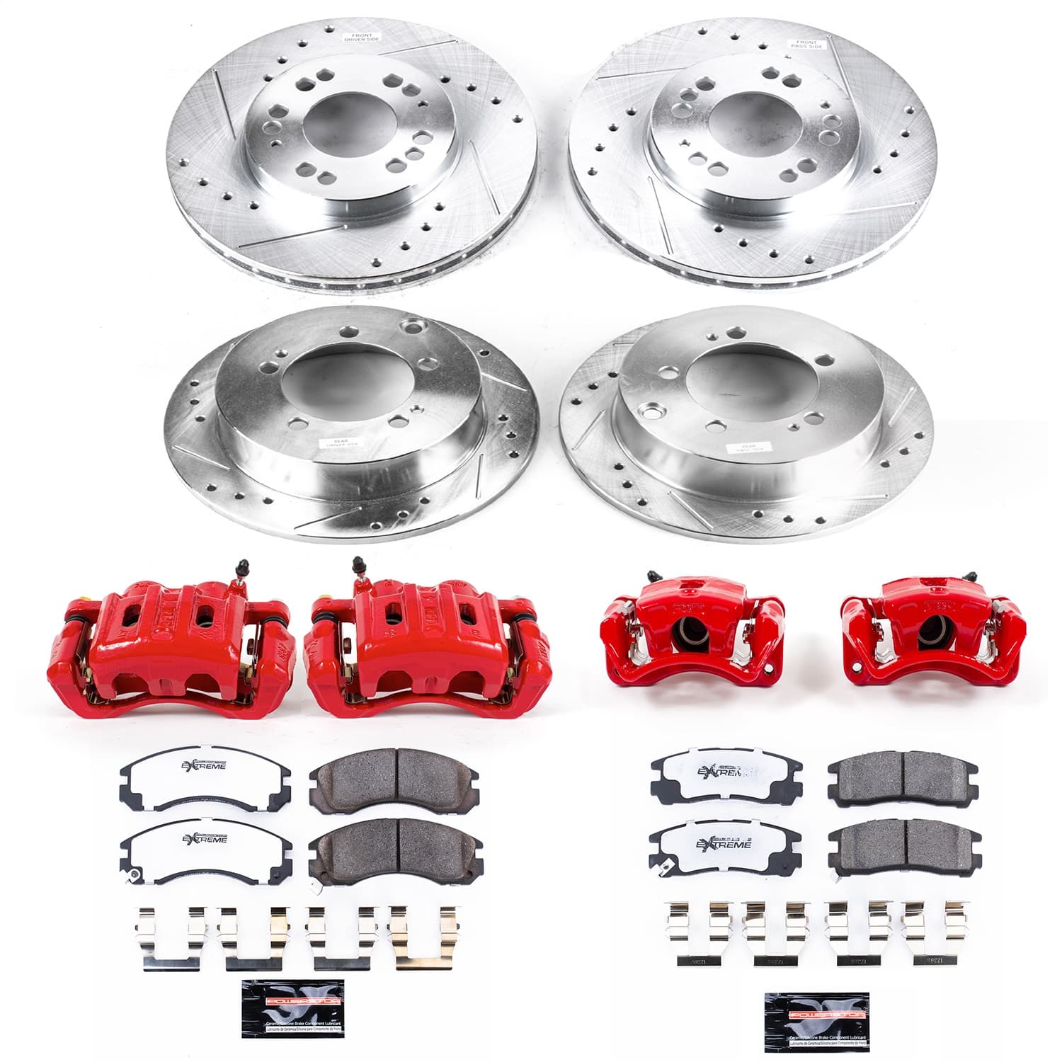 Power Stop - KC802A-26 - Front and Rear - Disc Brake Pad/Caliper and Rotor Kit image 1