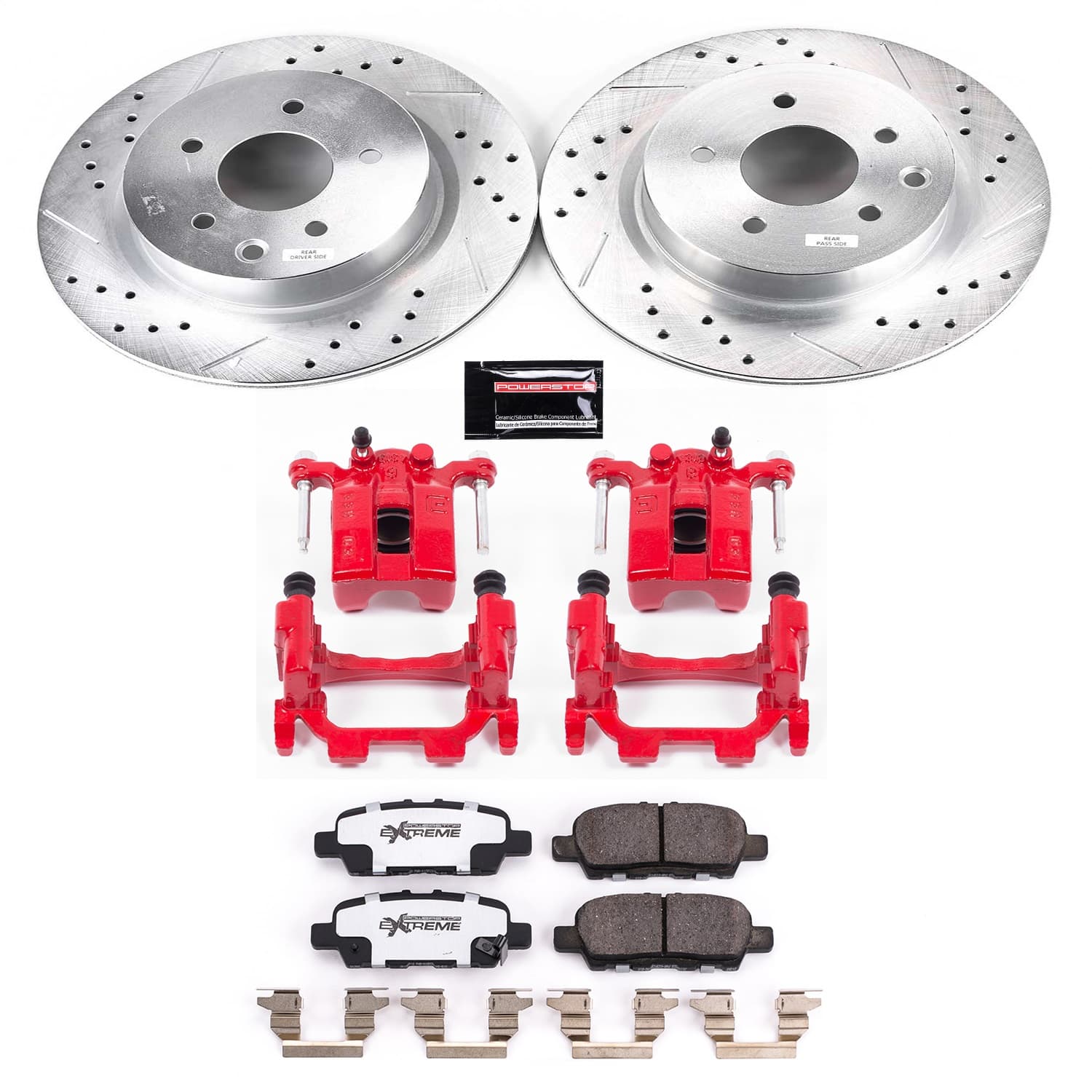 Power Stop - KC8062-26 - Rear - Disc Brake Pad/Caliper and Rotor Kit image 1