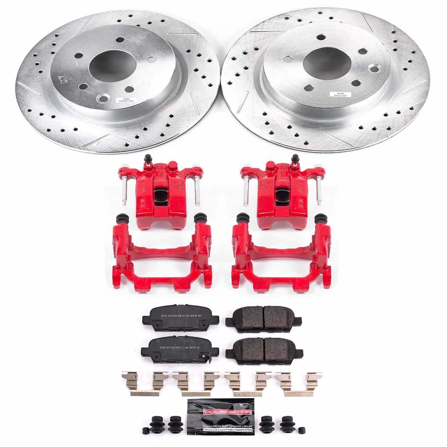 Power Stop - KC8062 - Rear - Disc Brake Pad/Caliper and Rotor Kit image 1