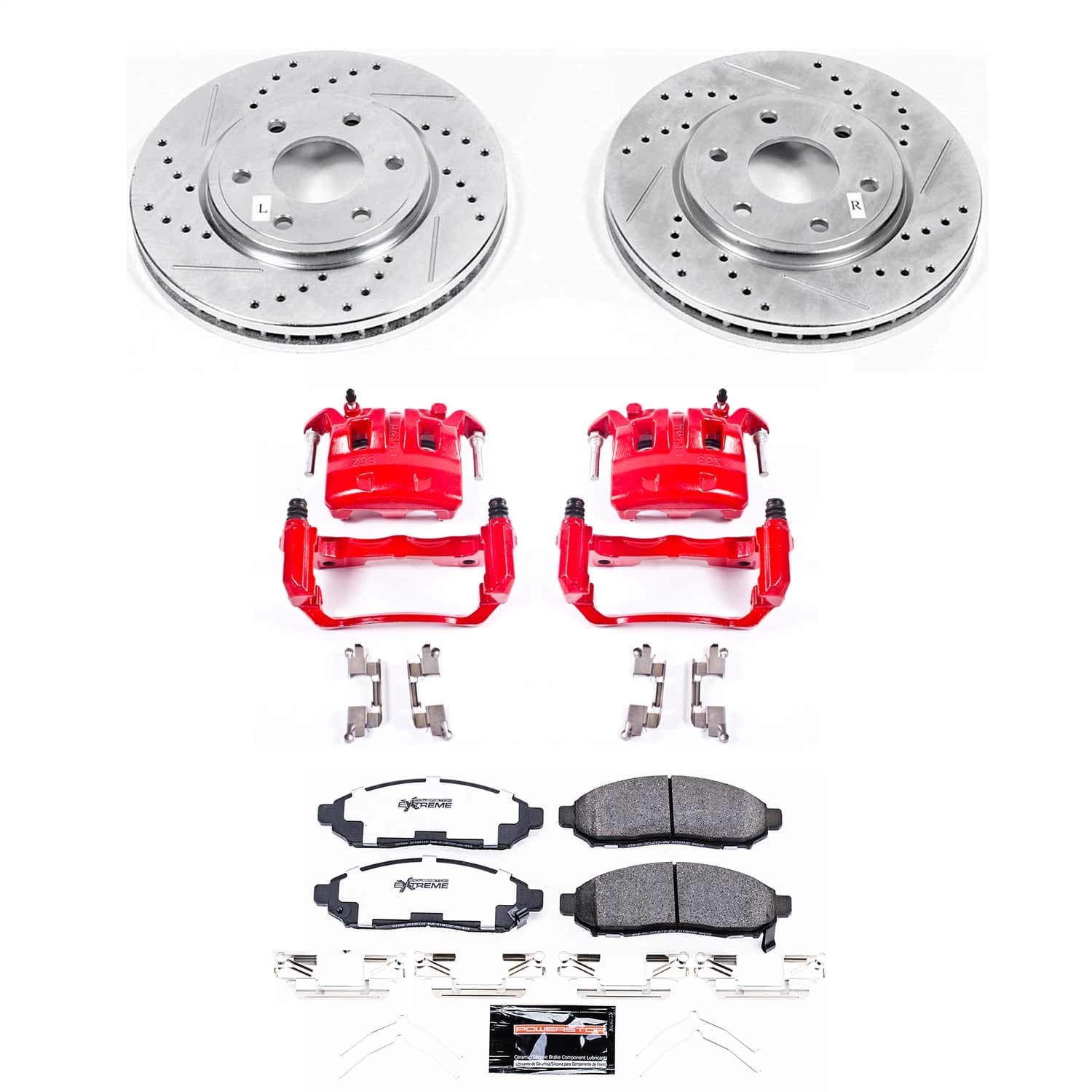 Power Stop - KC8324-36 - Front - Disc Brake Pad/Caliper and Rotor Kit image 1
