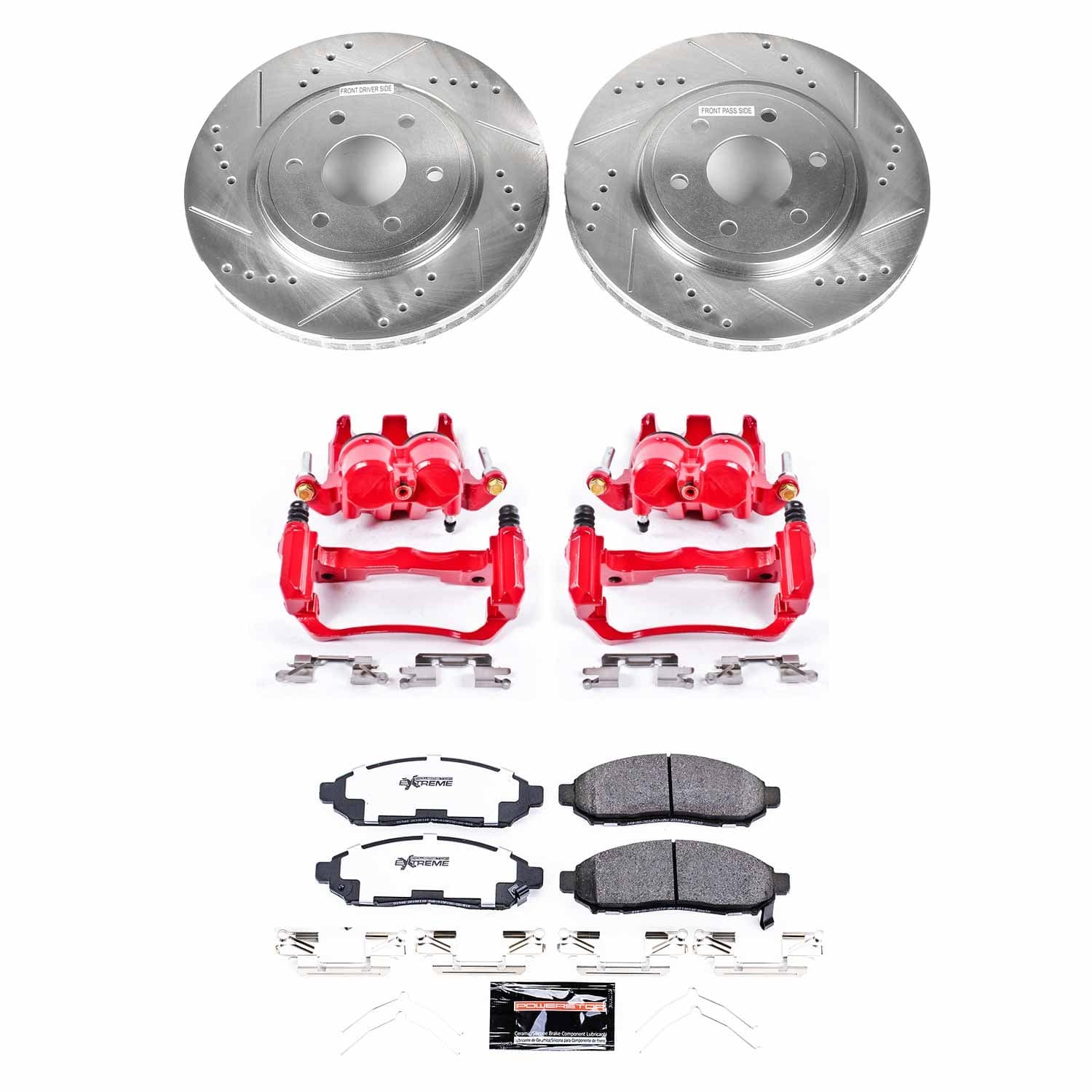 Power Stop - KC8325-36 - Front - Disc Brake Pad/Caliper and Rotor Kit image 1