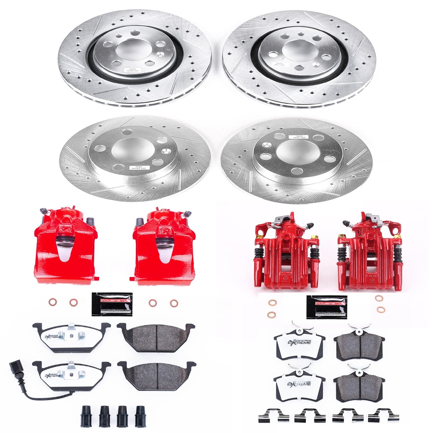 Power Stop - KC840-26 - Front and Rear - Disc Brake Pad/Caliper and Rotor Kit image 1