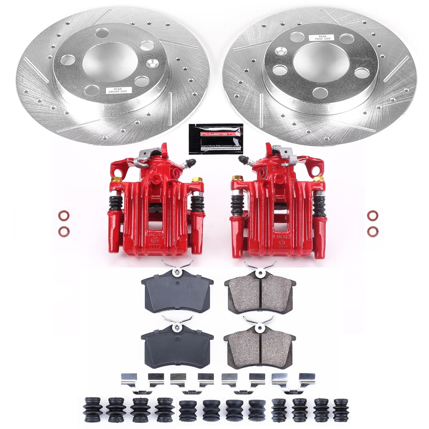 Power Stop - KC847A - Rear - Disc Brake Pad/Caliper and Rotor Kit image 1