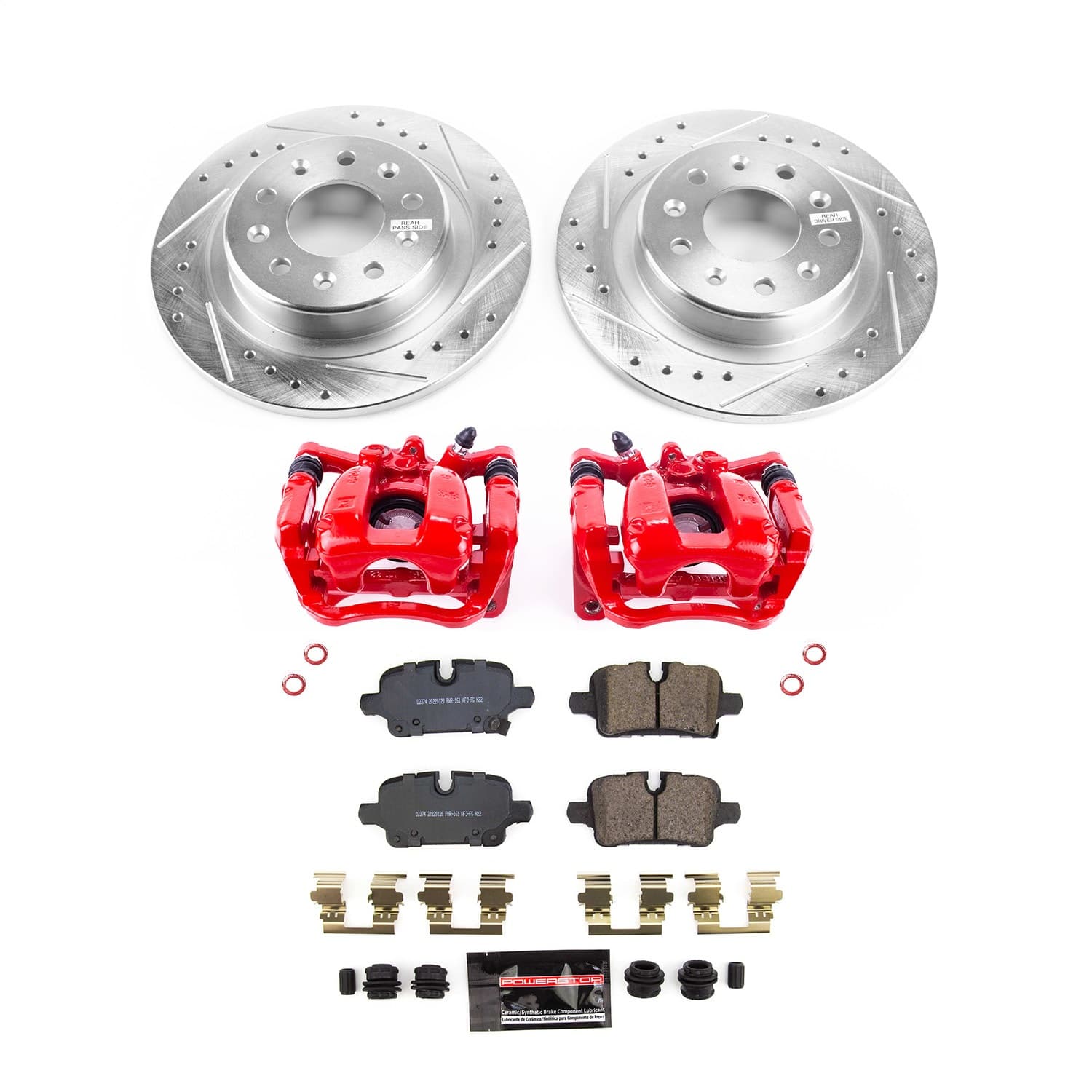 Power Stop - KC8676 - Rear - Disc Brake Pad/Caliper and Rotor Kit image 1