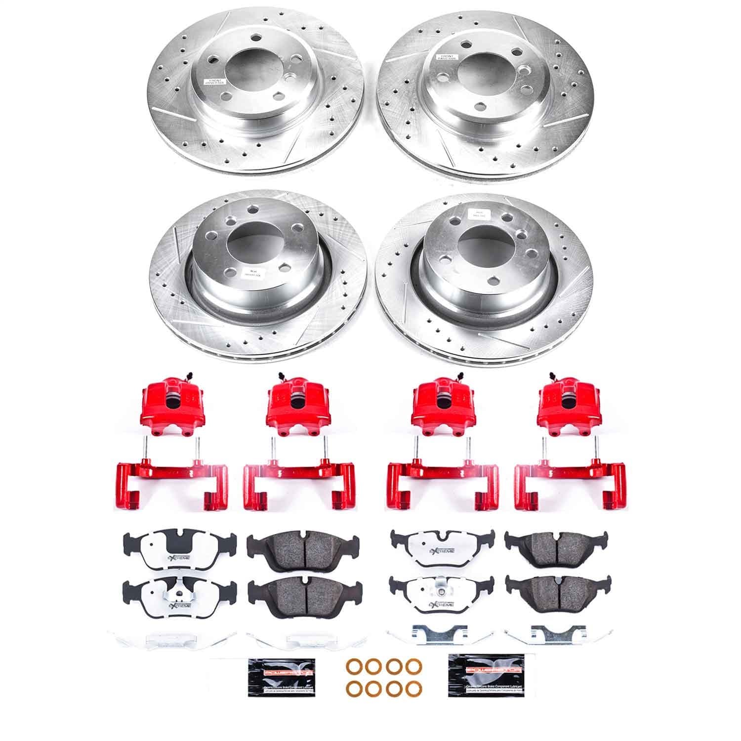 Power Stop - KC873-26 - Front and Rear - Disc Brake Pad/Caliper and Rotor Kit image 1