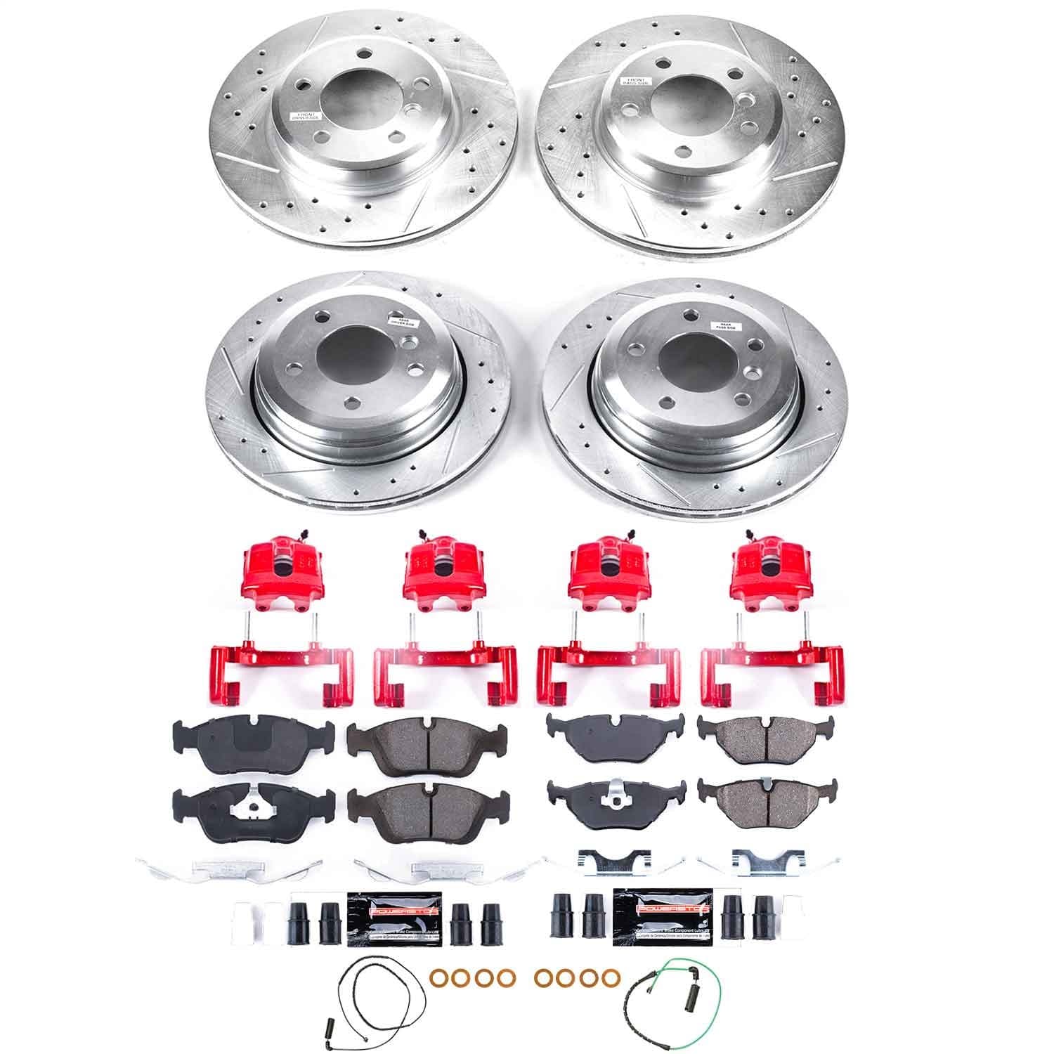 Power Stop - KC874 - Front and Rear - Disc Brake Pad/Caliper and Rotor Kit image 1