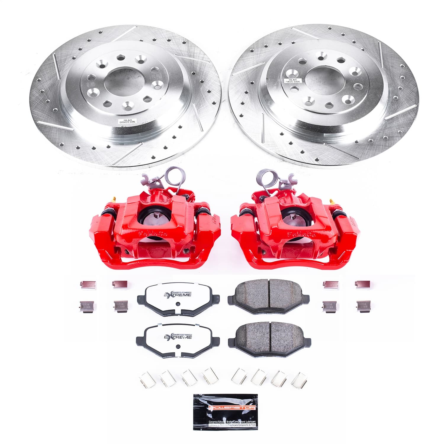 Power Stop - KC8846-36 - Rear - Disc Brake Pad/Caliper and Rotor Kit image 1