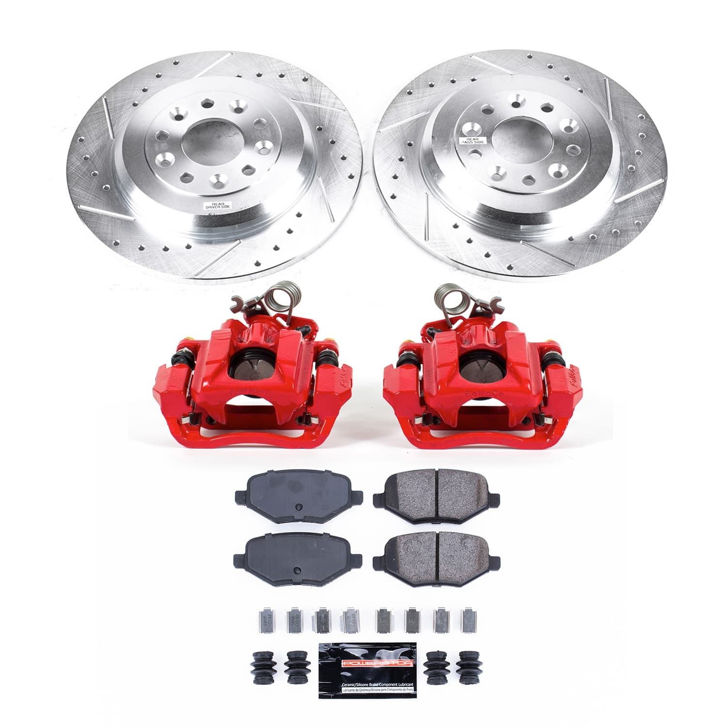 Power Stop - KC8846A - Rear - Disc Brake Pad/Caliper and Rotor Kit image 1