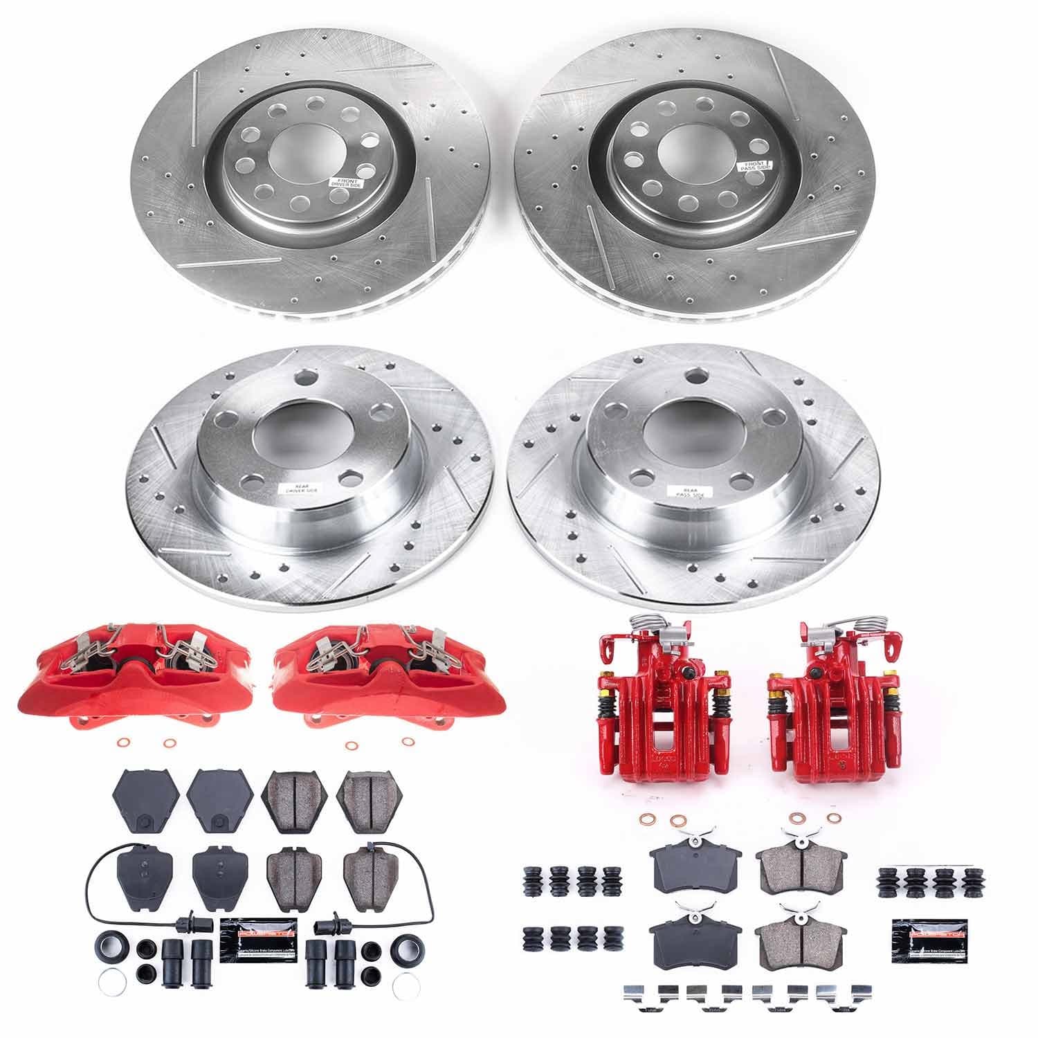 Power Stop - KC889 - Front and Rear - Disc Brake Pad/Caliper and Rotor Kit image 1