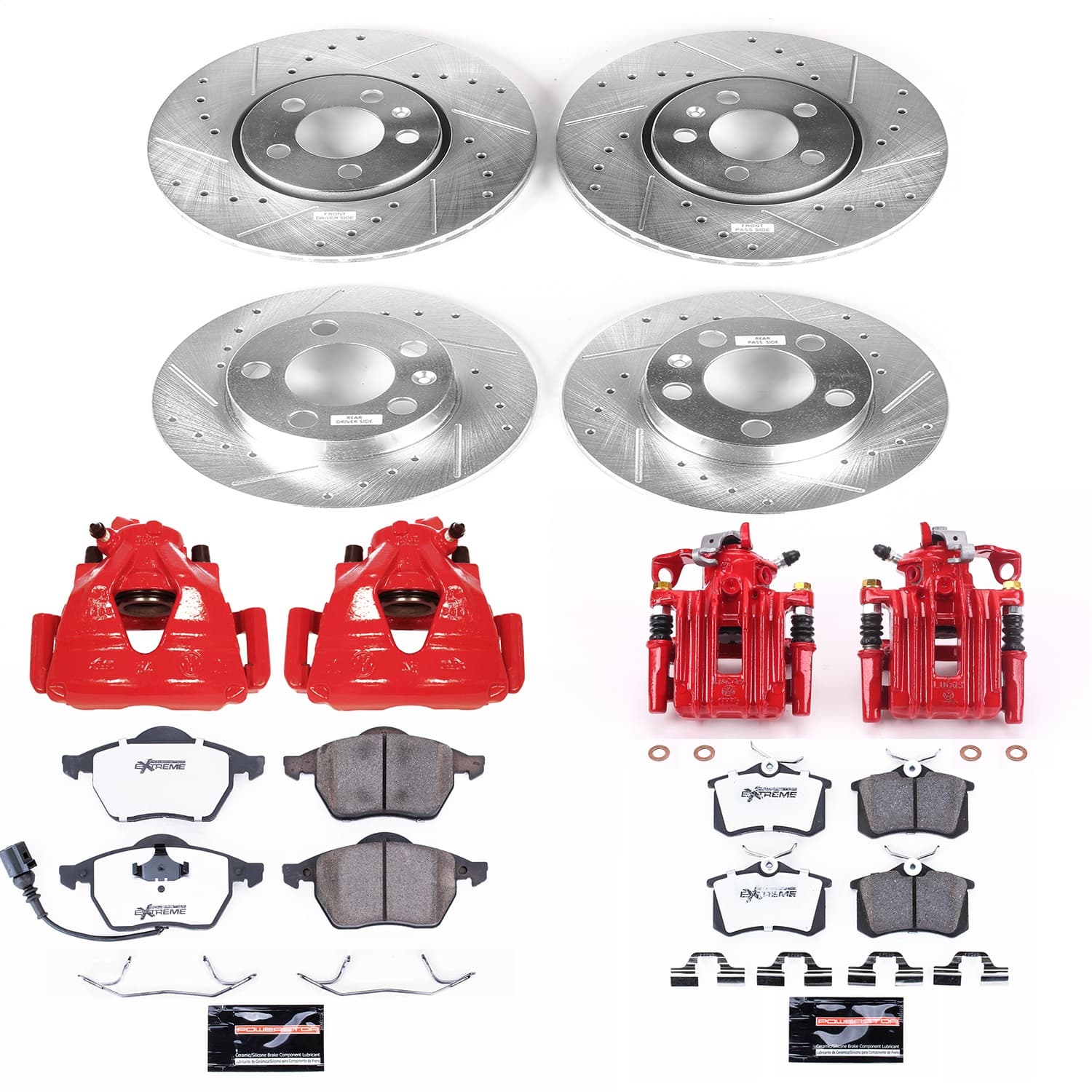 Power Stop - KC899A-26 - Front and Rear - Disc Brake Pad/Caliper and Rotor Kit image 1