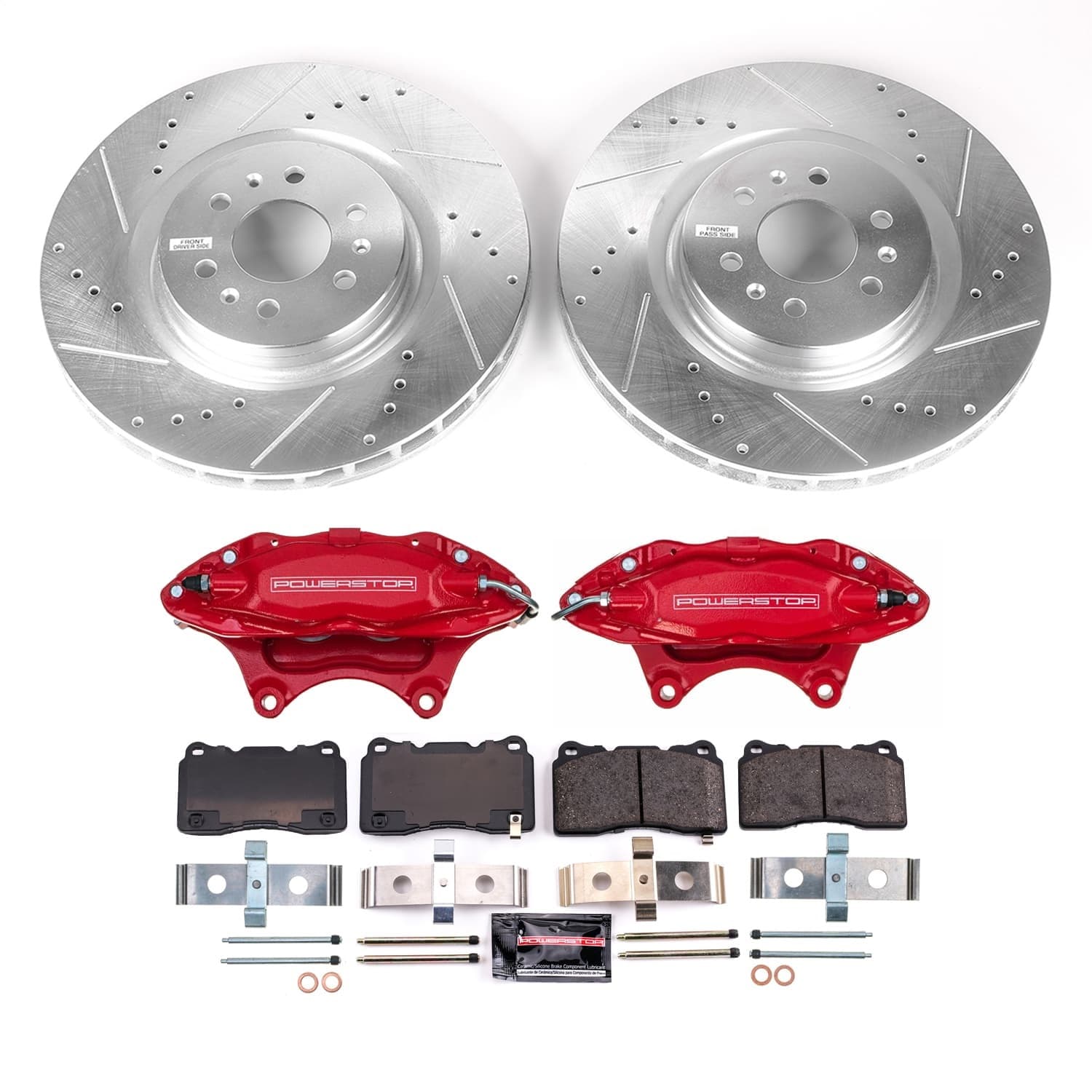 Power Stop - KC915-26 - Front and Rear - Disc Brake Pad/Caliper and Rotor Kit image 1