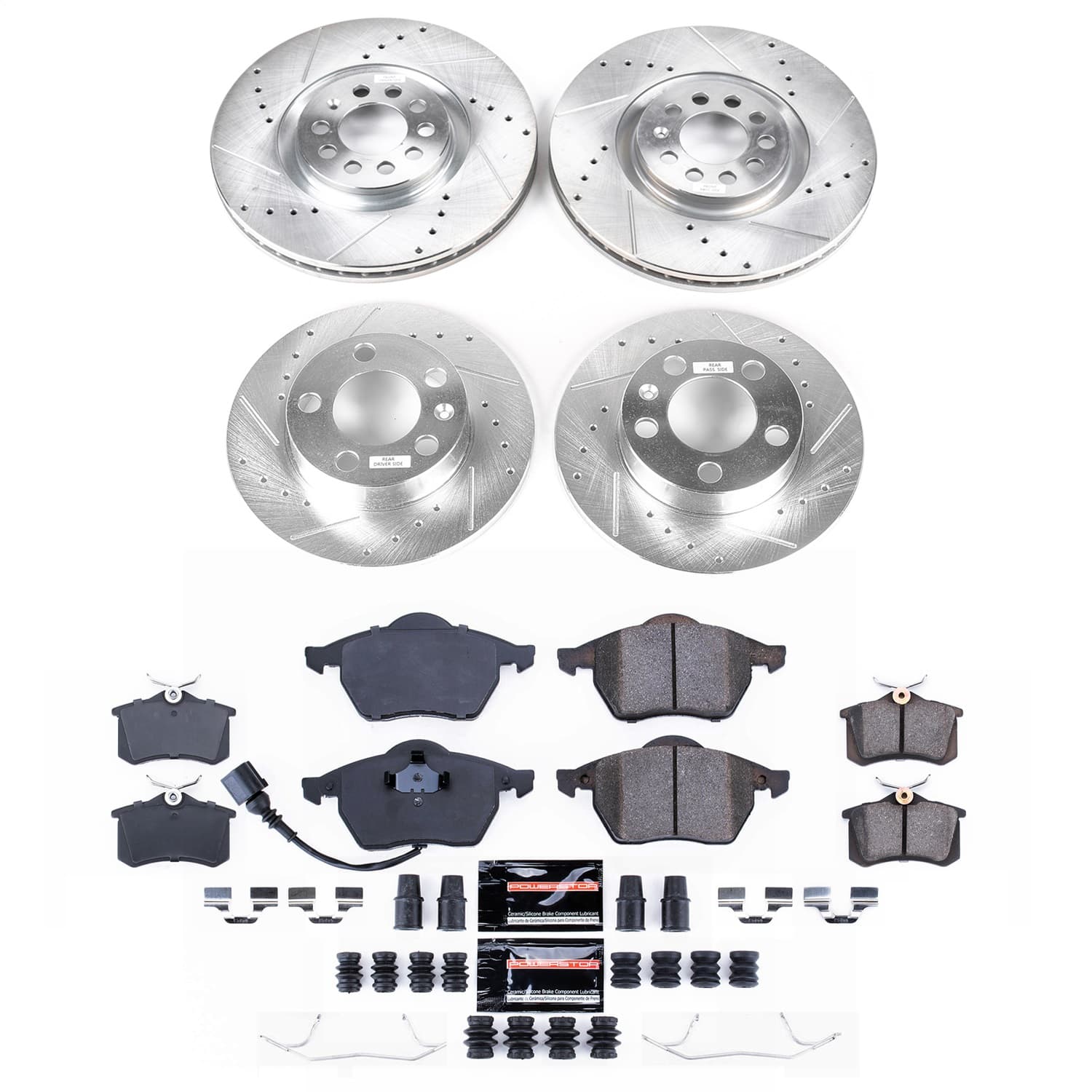 Power Stop - KC915 - Front and Rear - Disc Brake Pad/Caliper and Rotor Kit image 1