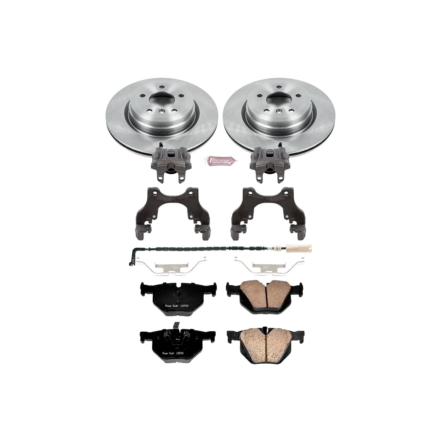 Power Stop - KCOE045 - Rear - Disc Brake Pad/Caliper and Rotor Kit image 1