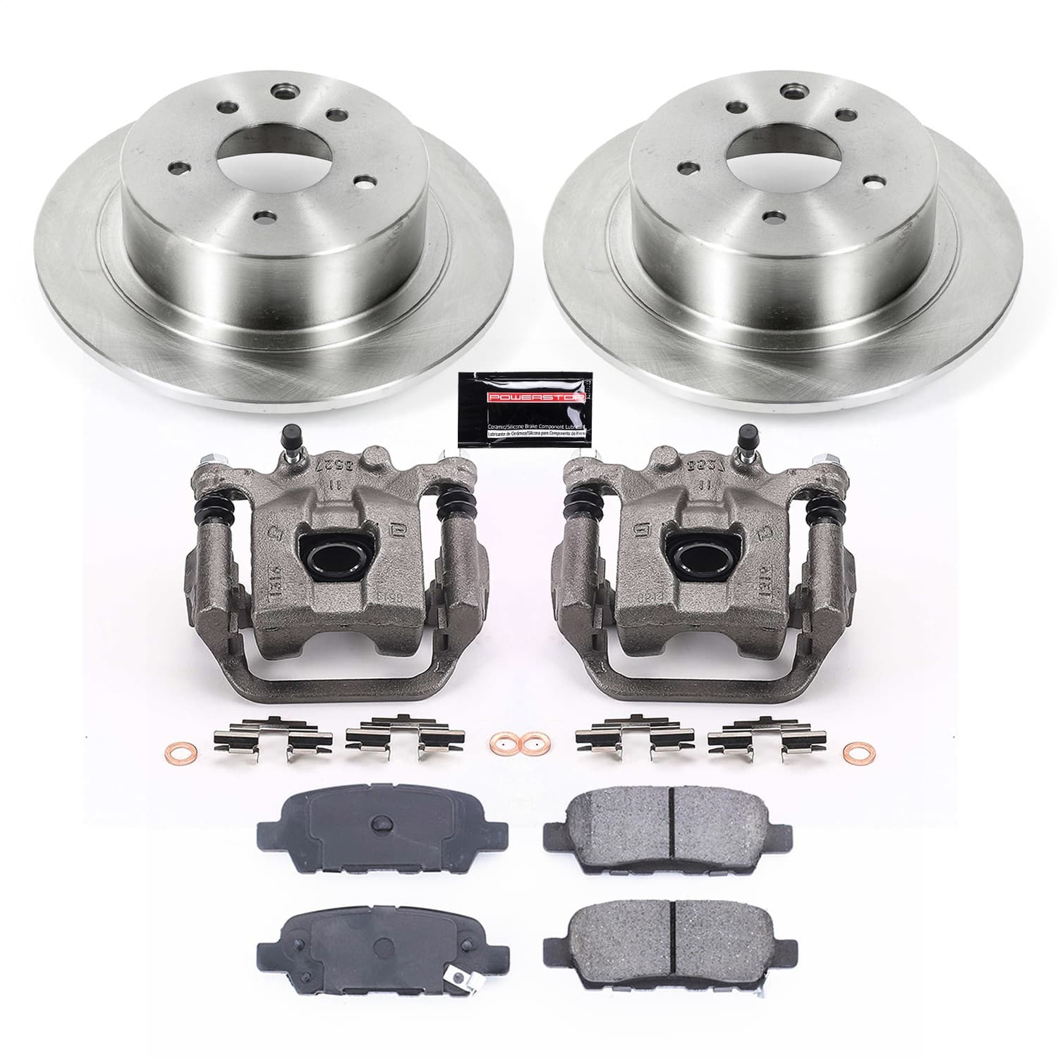 Power Stop - KCOE098B - Rear - Disc Brake Pad/Caliper and Rotor Kit image 1