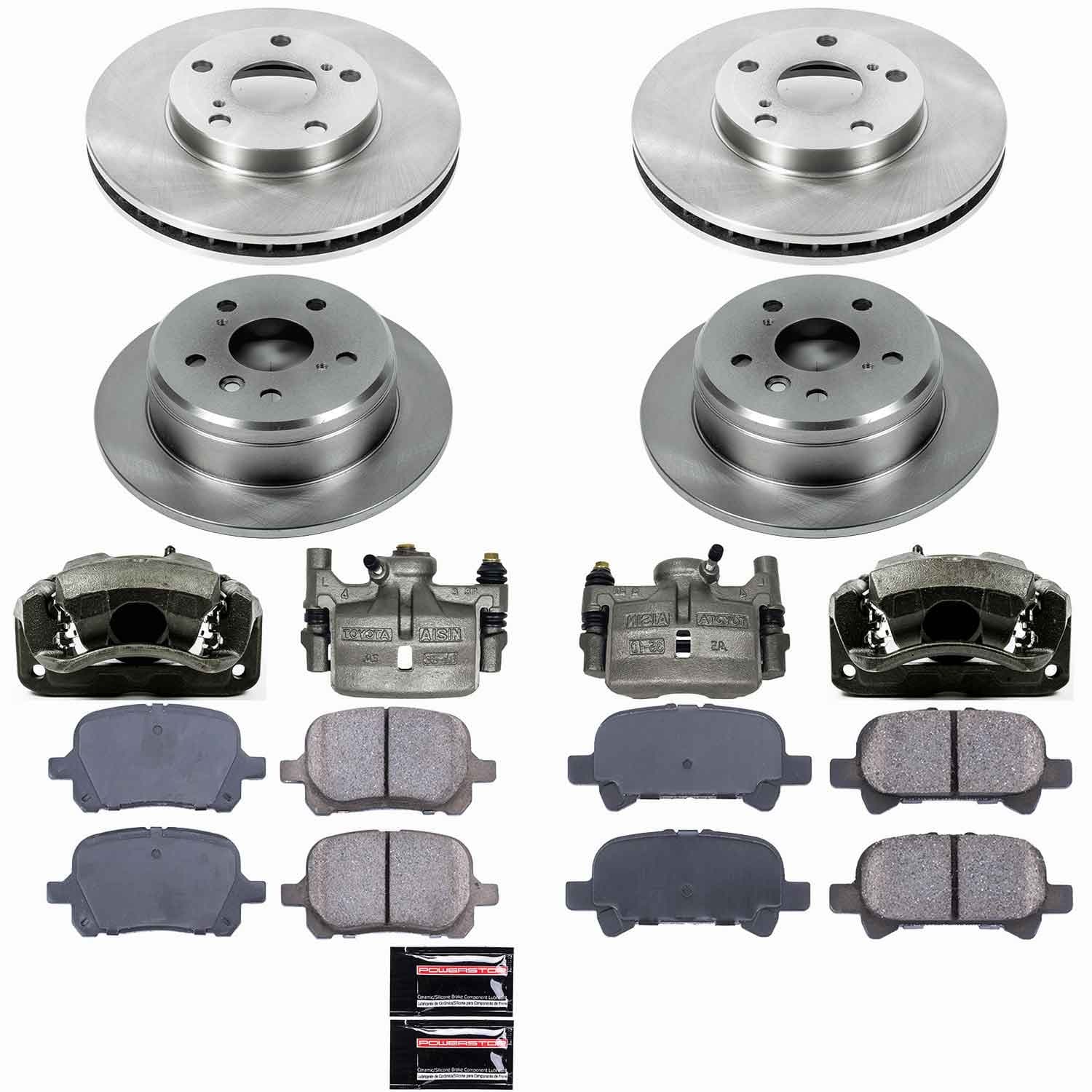 Power Stop - KCOE1060 - Front and Rear - Disc Brake Pad/Caliper and Rotor Kit image 1