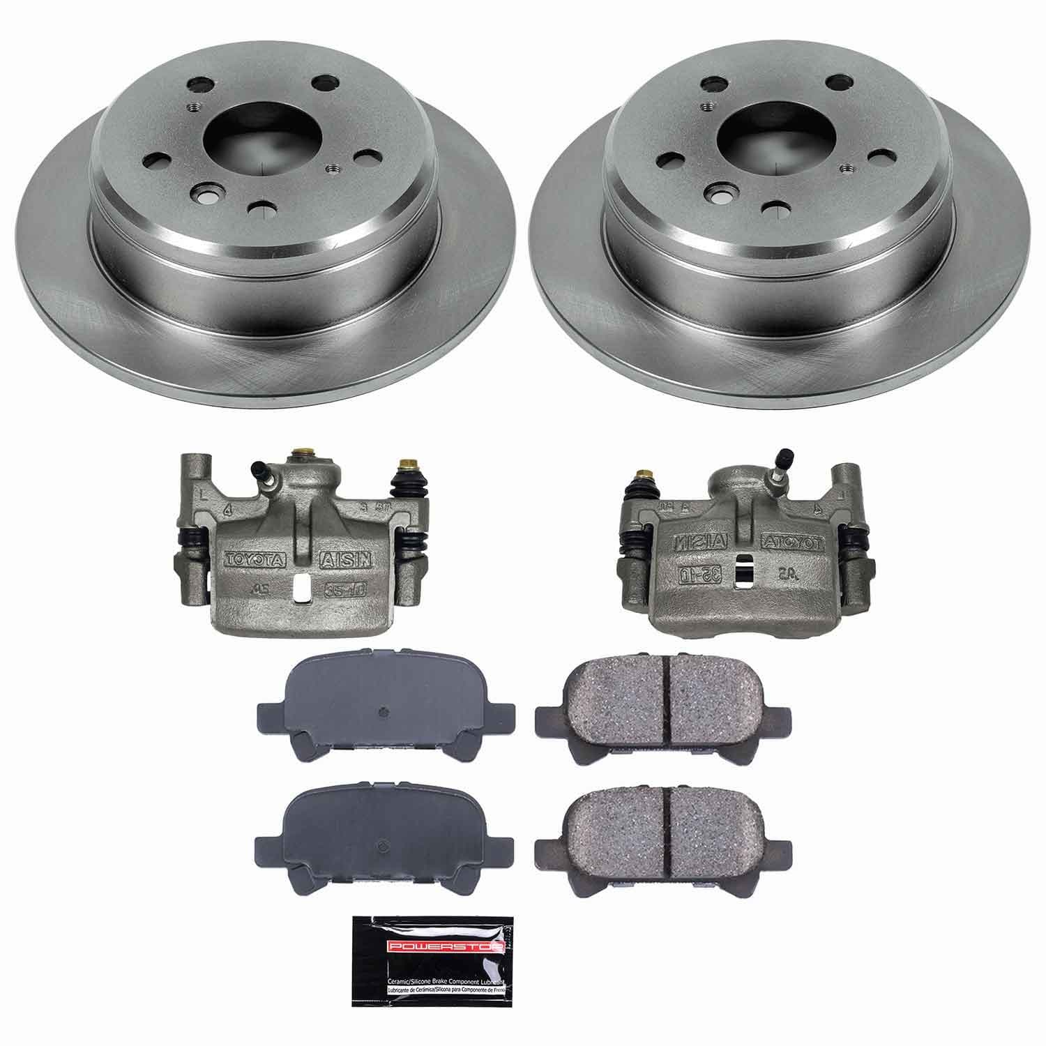 Power Stop - KCOE1083 - Rear - Disc Brake Pad/Caliper and Rotor Kit image 1