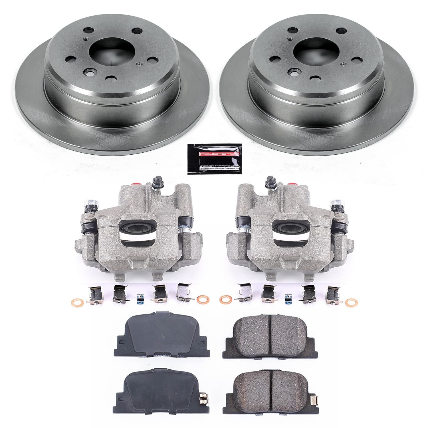 Power Stop - KCOE1084 - Rear - Disc Brake Pad/Caliper and Rotor Kit image 1