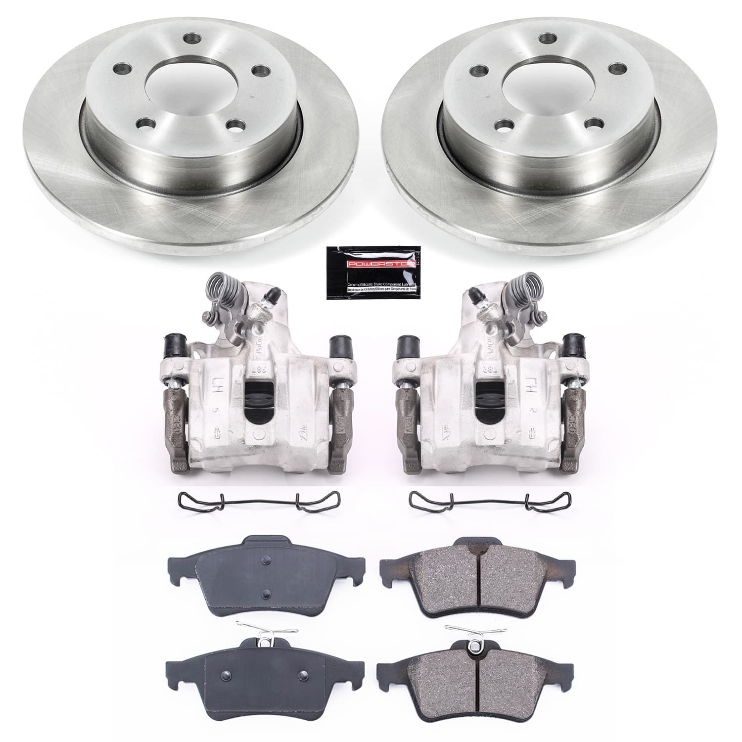 Power Stop - KCOE123 - Rear - Disc Brake Pad/Caliper and Rotor Kit image 1