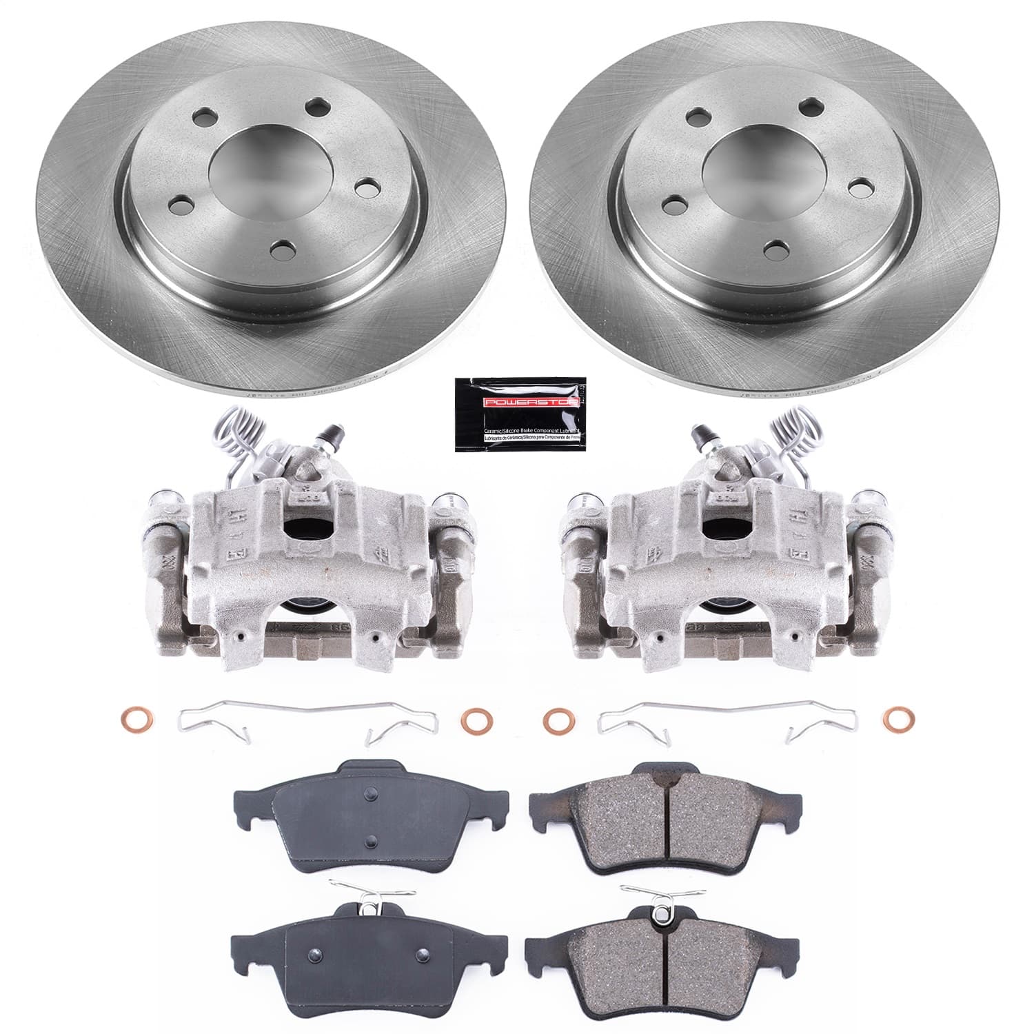 Power Stop - KCOE129 - Rear - Disc Brake Pad/Caliper and Rotor Kit image 1