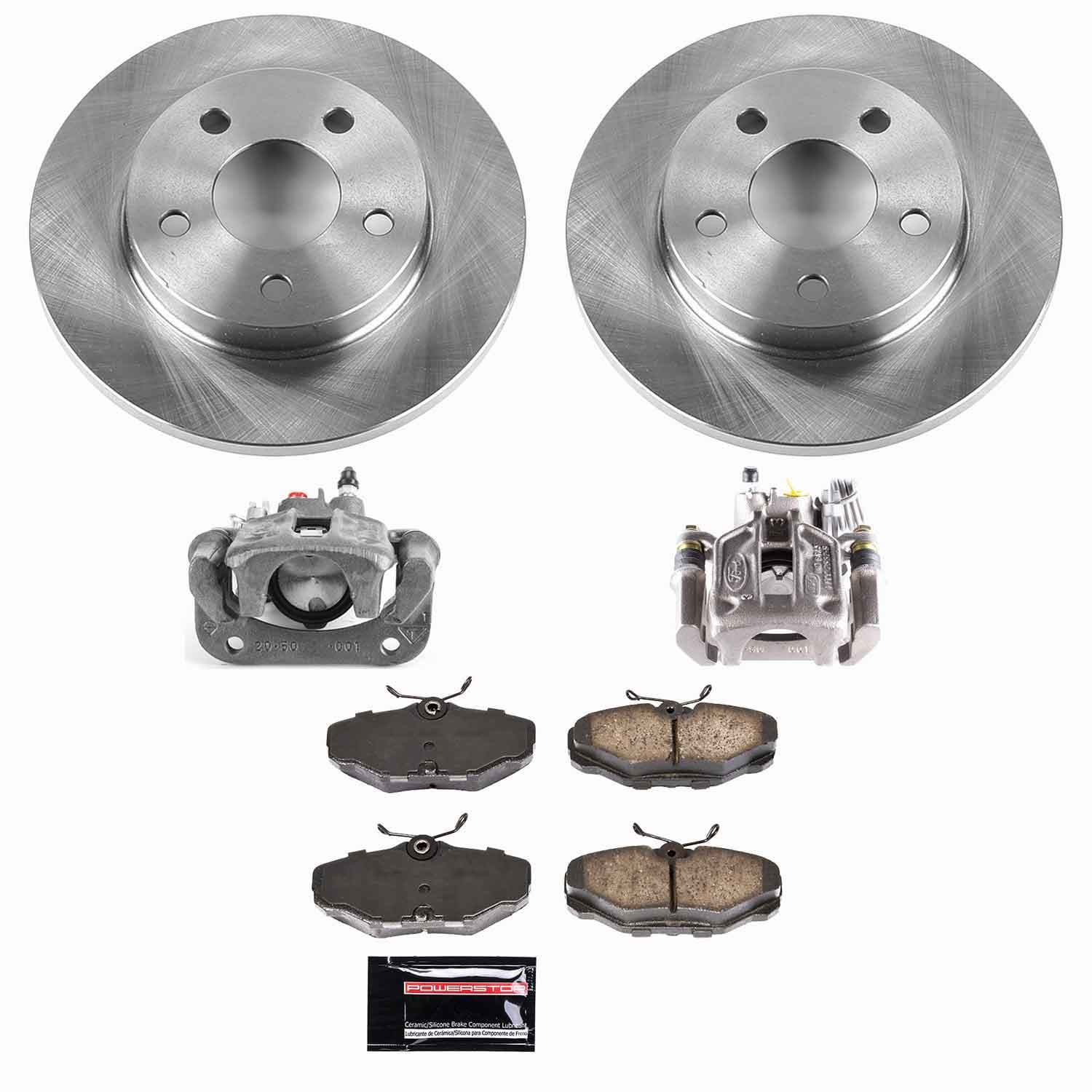 Power Stop - KCOE1298 - Rear - Disc Brake Pad/Caliper and Rotor Kit image 1