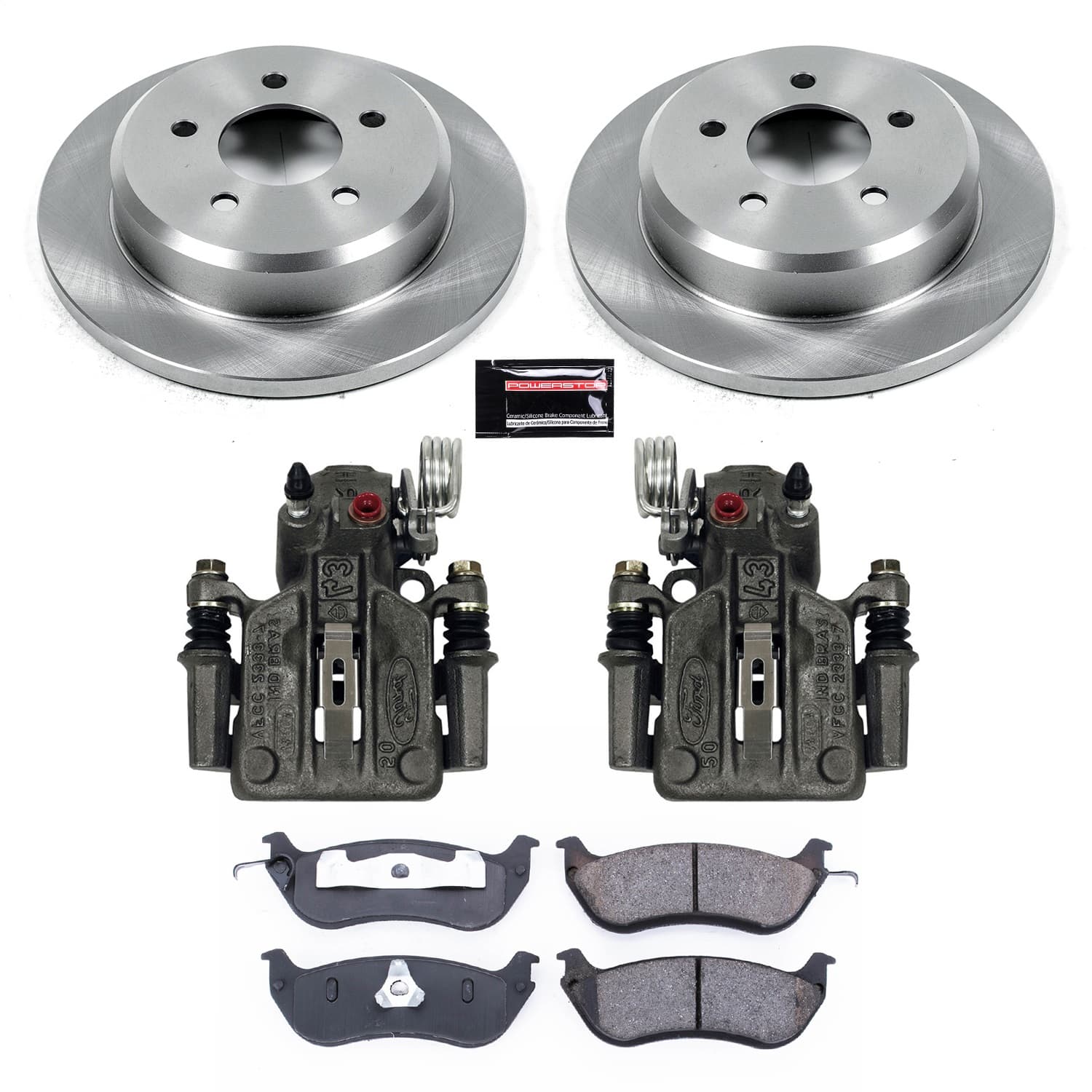 Power Stop - KCOE1331 - Rear - Disc Brake Pad/Caliper and Rotor Kit image 1