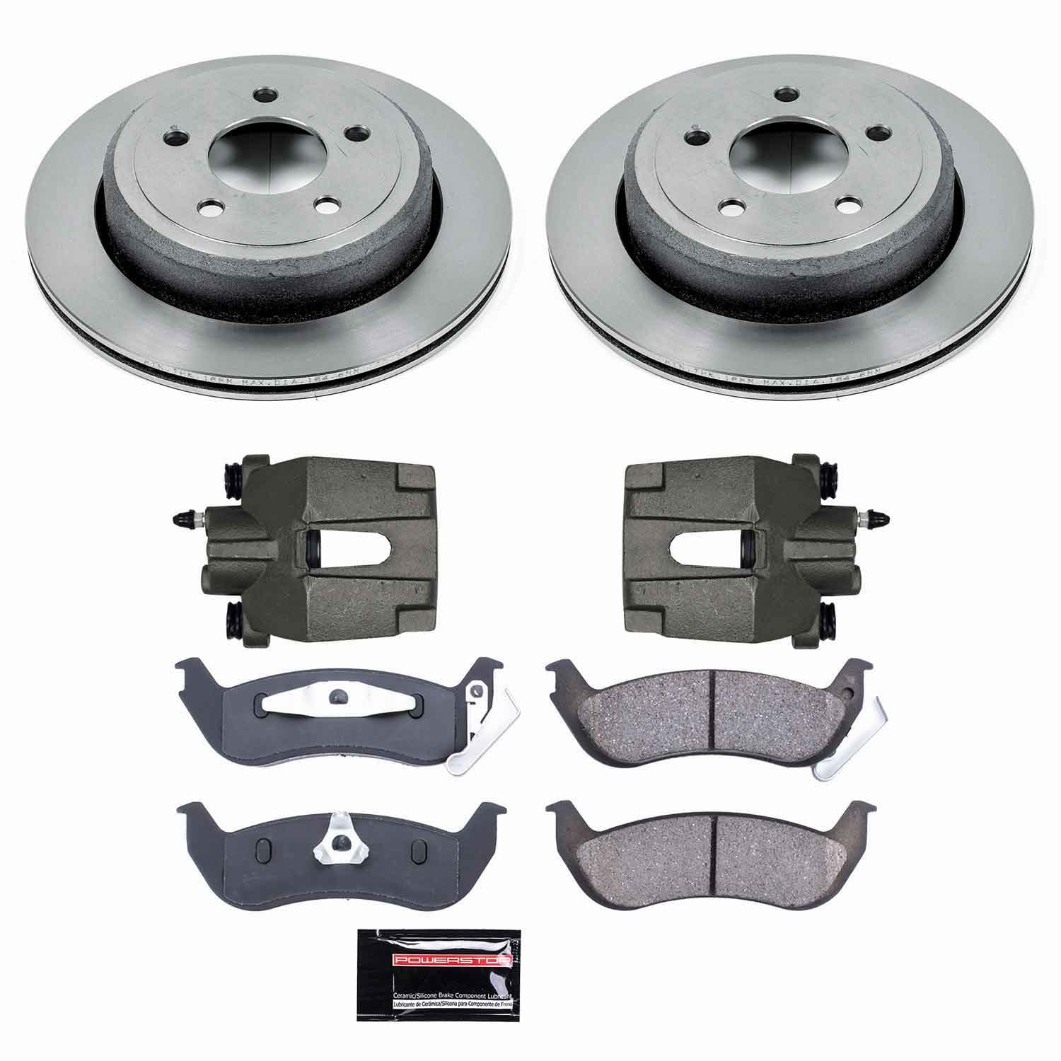 Power Stop - KCOE1368 - Rear - Disc Brake Pad/Caliper and Rotor Kit image 1