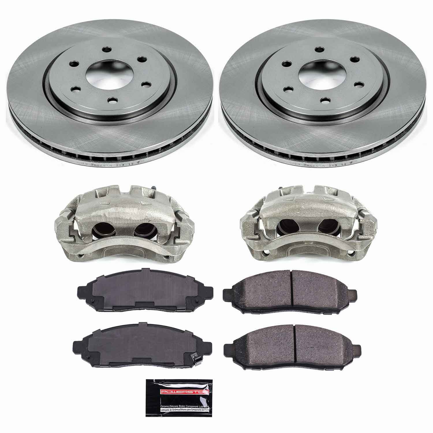 Power Stop - KCOE142 - Front - Disc Brake Pad/Caliper and Rotor Kit image 1
