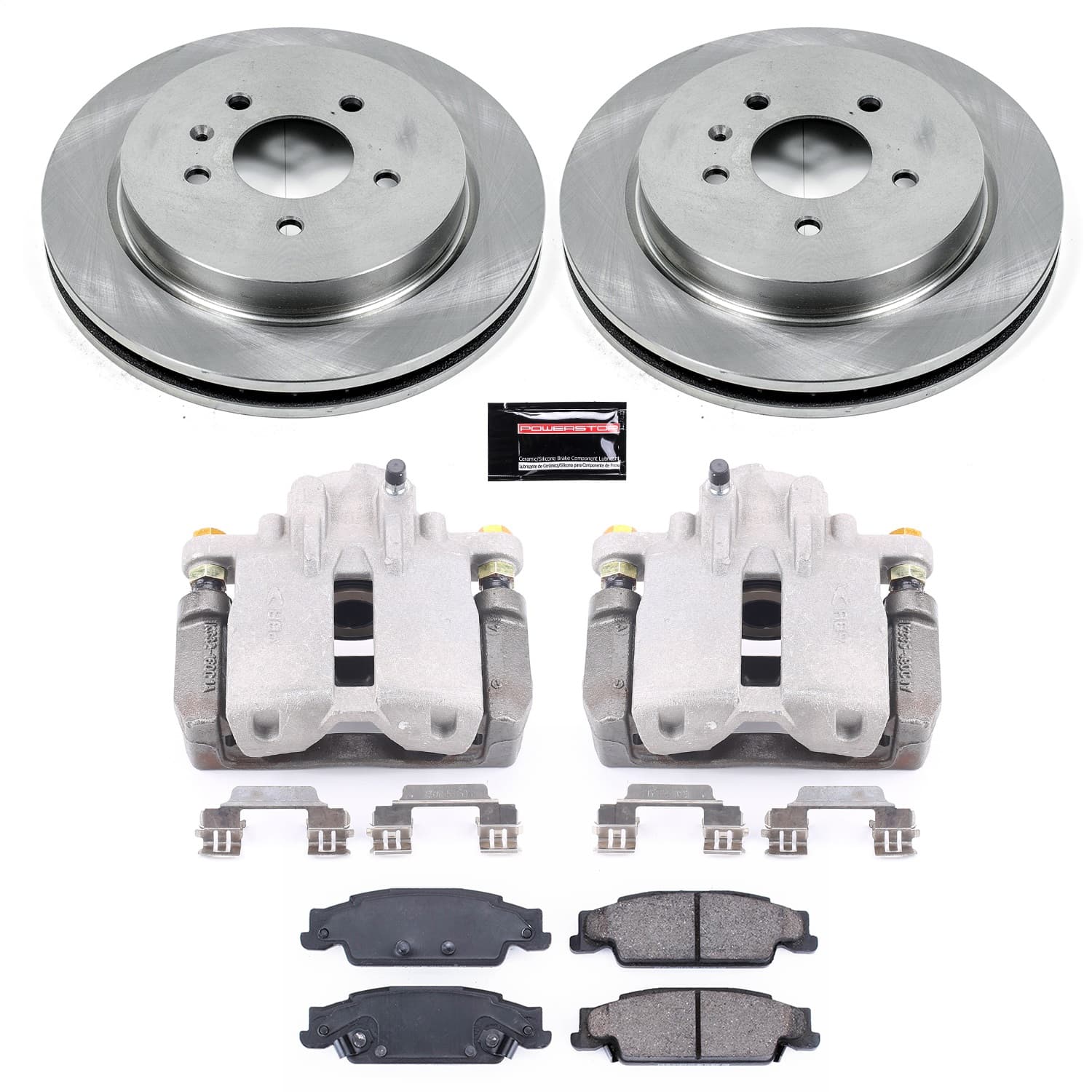 Power Stop - KCOE1425 - Rear - Disc Brake Pad/Caliper and Rotor Kit image 1