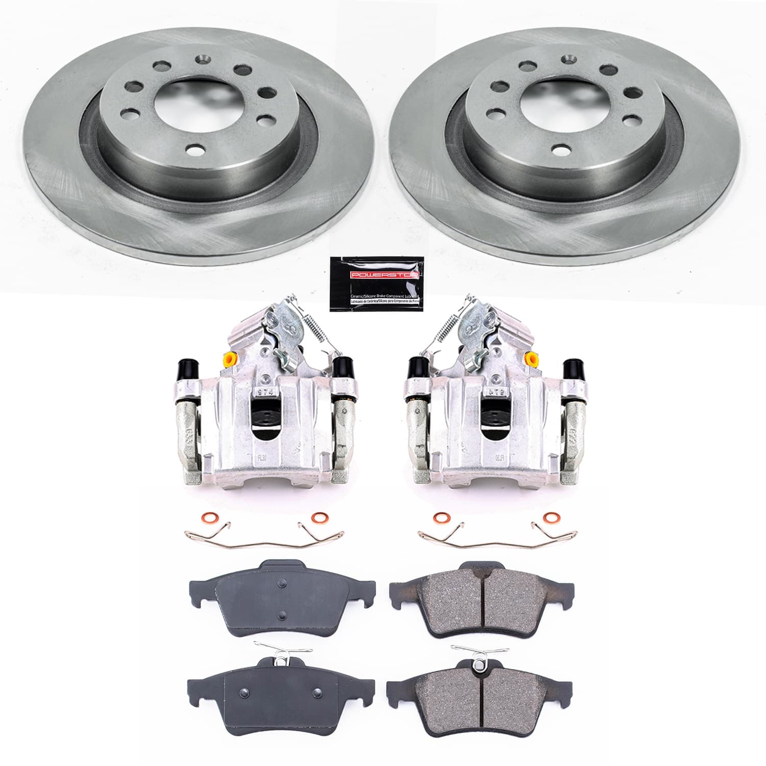 Power Stop - KCOE1436 - Rear - Disc Brake Pad/Caliper and Rotor Kit image 1