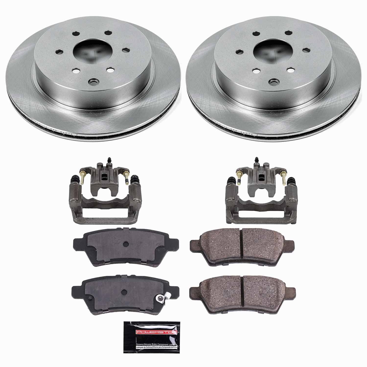 Power Stop - KCOE147 - Rear - Disc Brake Pad/Caliper and Rotor Kit image 1