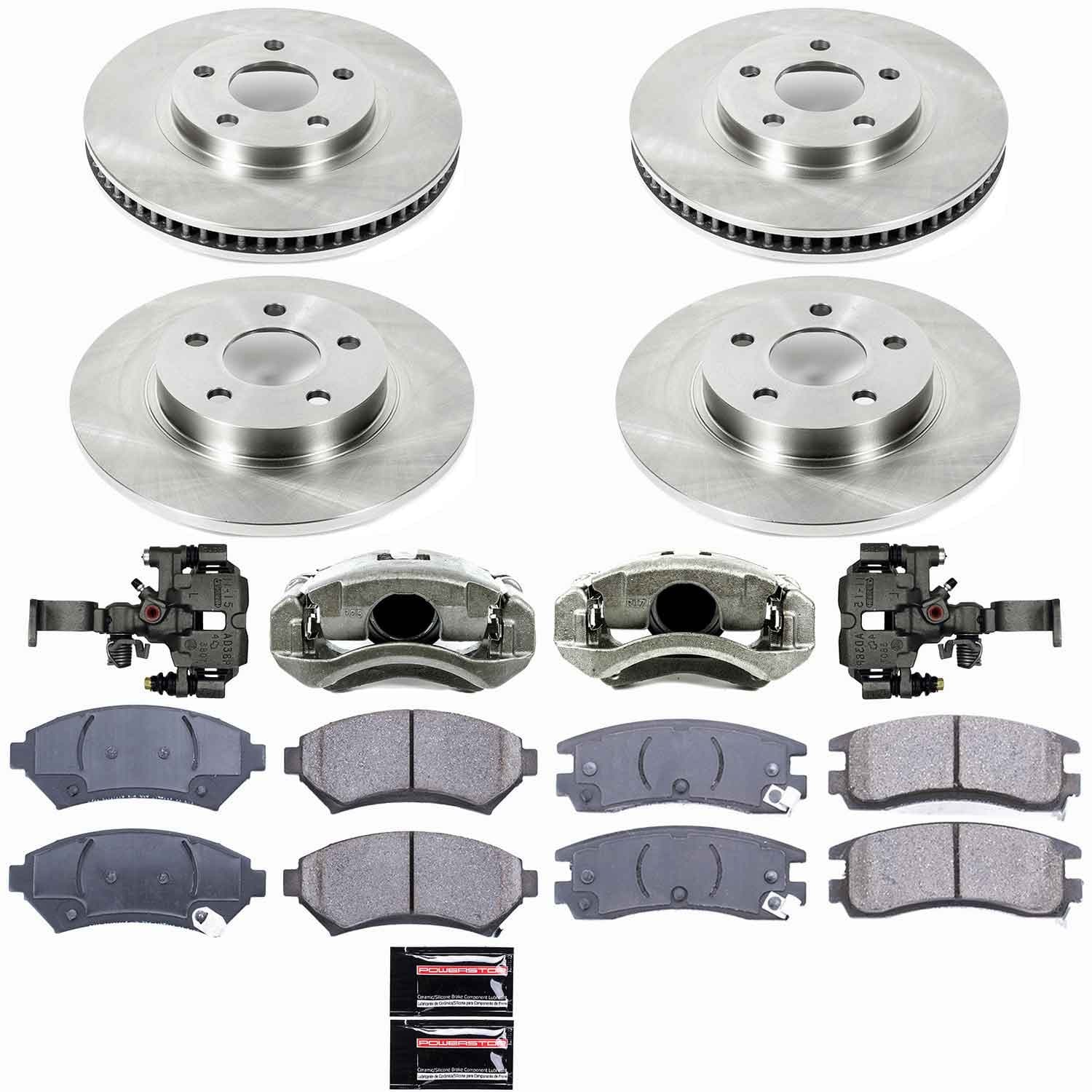 Power Stop - KCOE1545 - Front and Rear - Disc Brake Pad/Caliper and Rotor Kit image 1