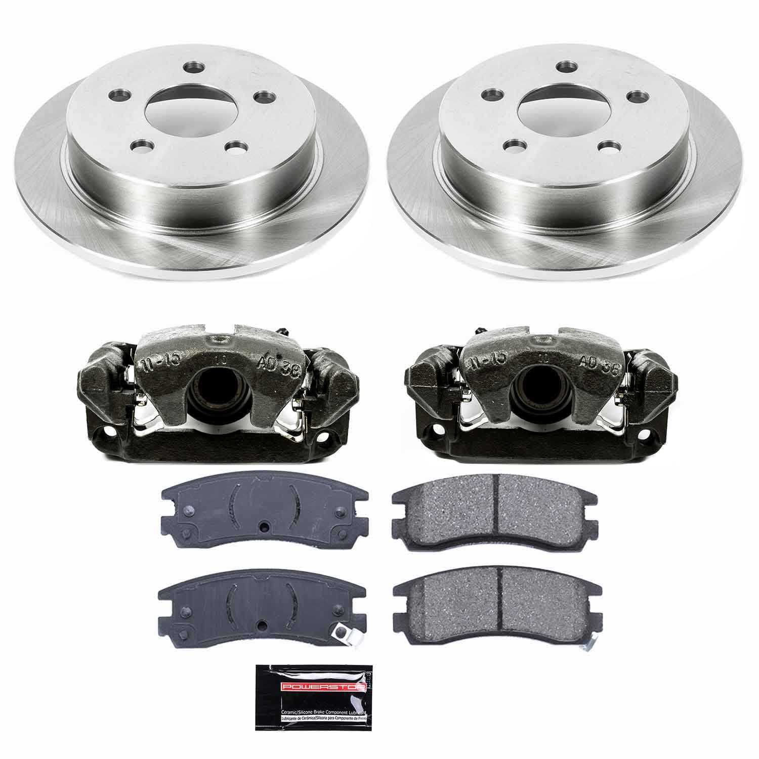 Power Stop - KCOE1558 - Rear - Disc Brake Pad/Caliper and Rotor Kit image 1